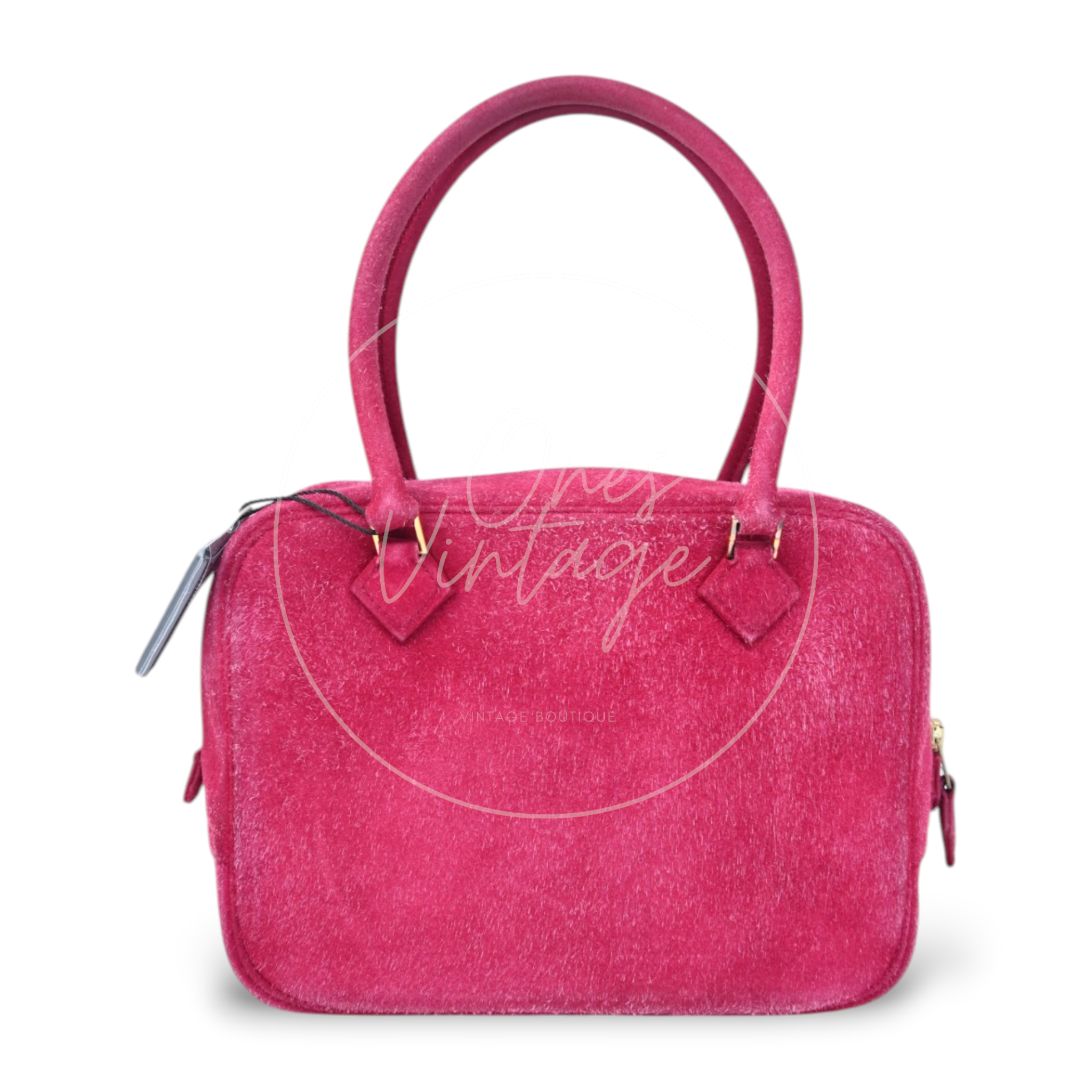 Hermes Plume Mini Suede GHW Pink Square H