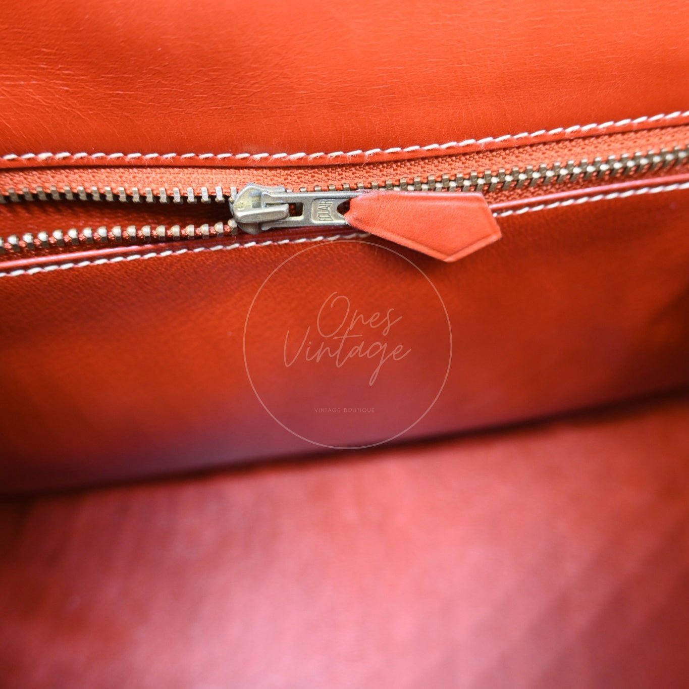 Hermes Kelly 28 Box Leather Handbag GHW Brique Circle W