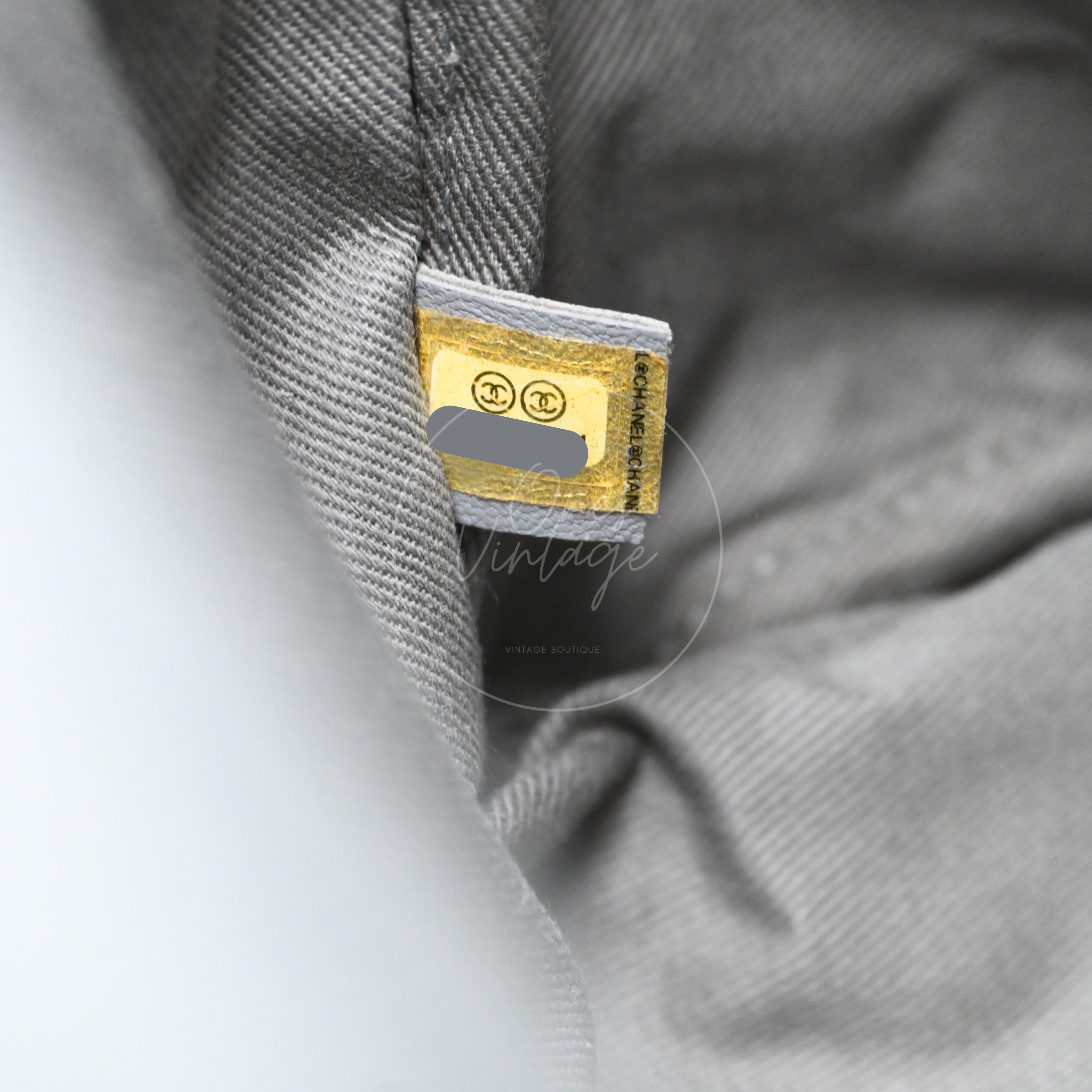 [Pre-owned] Chanel Vintage Graffiti Cotton Canvas Grey Backpack