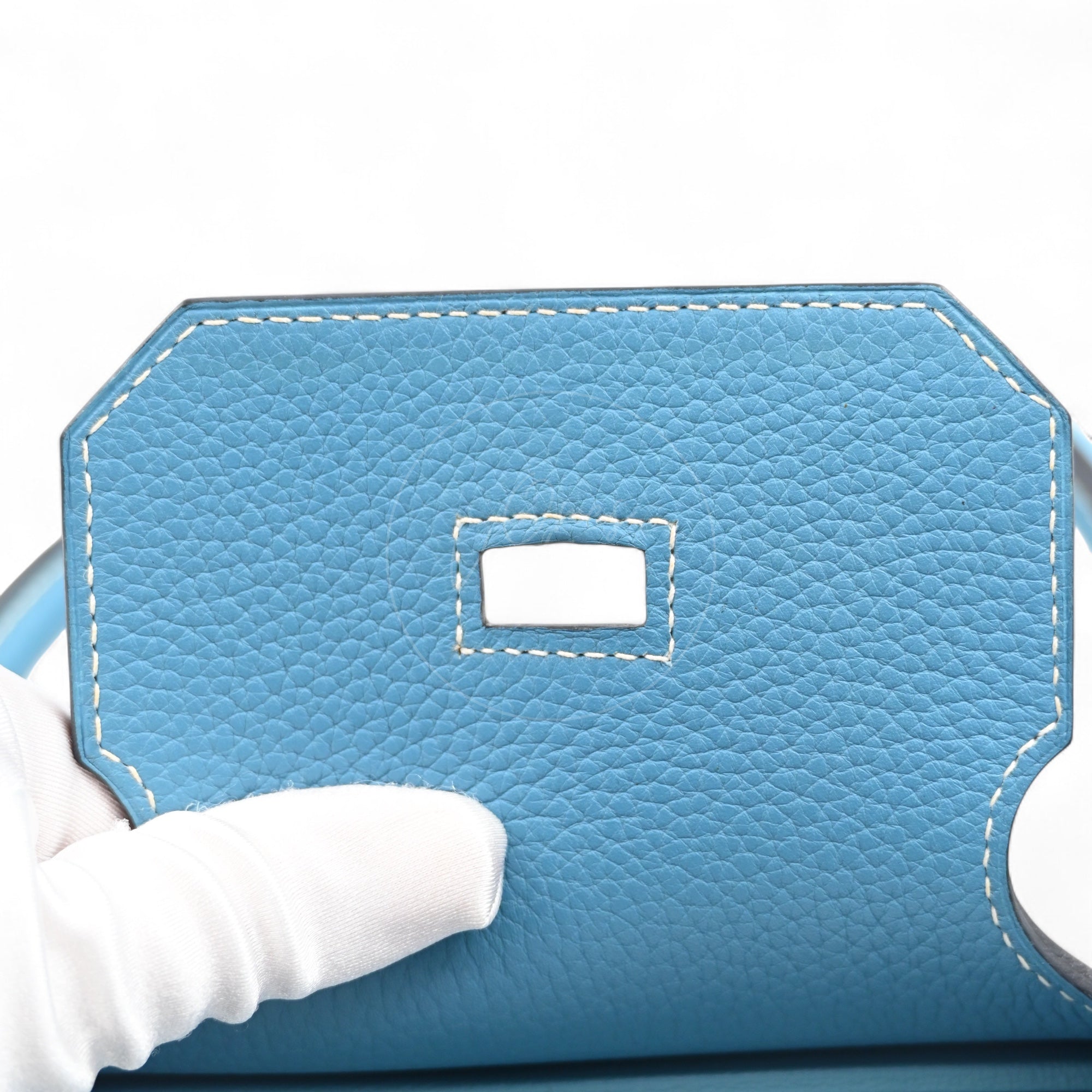 [Pre-owned] Hermes Shoulder Birkin Denim Blue Togo PHW Stamp Square M