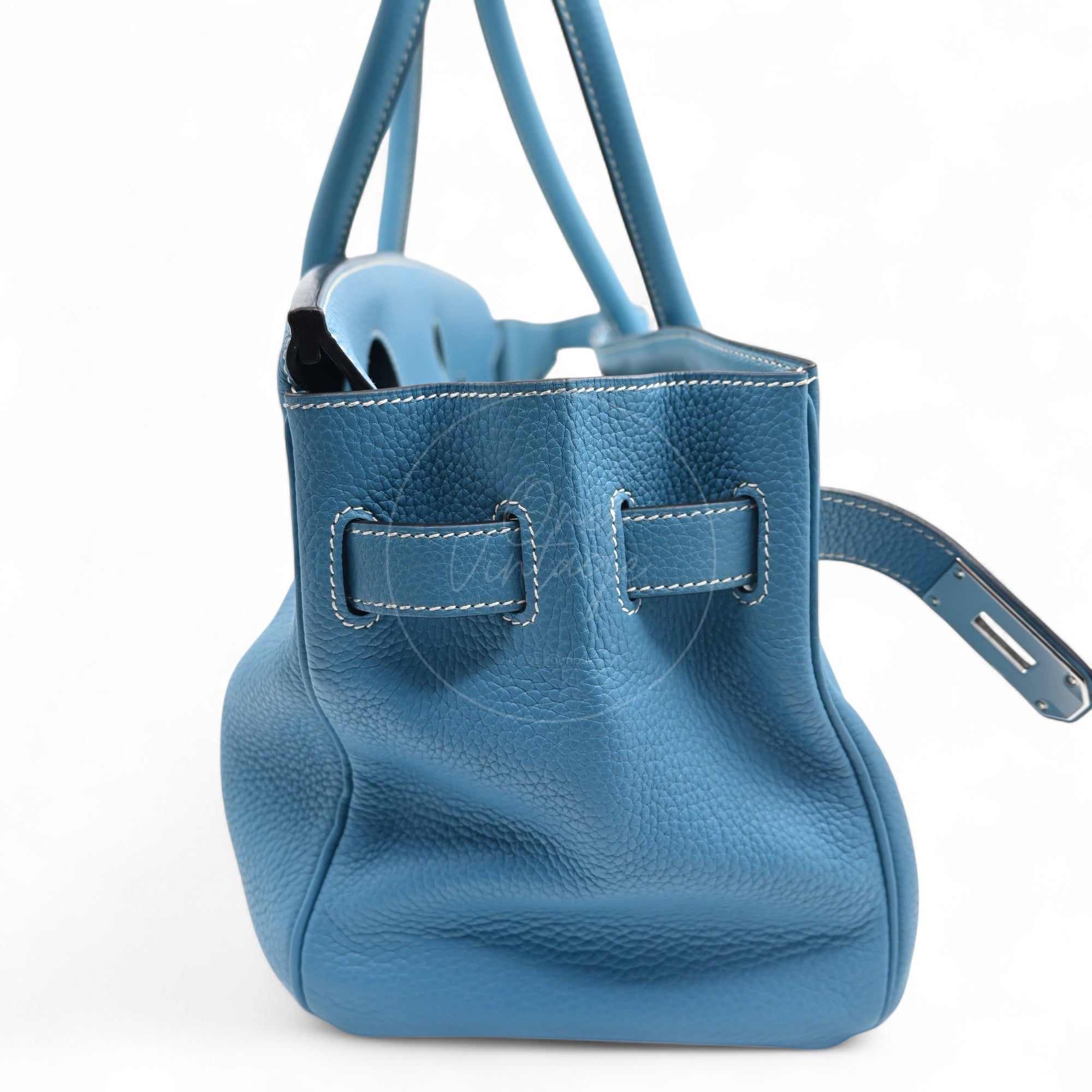 [Pre-owned] Hermes Shoulder Birkin Denim Blue Togo PHW Stamp Square M