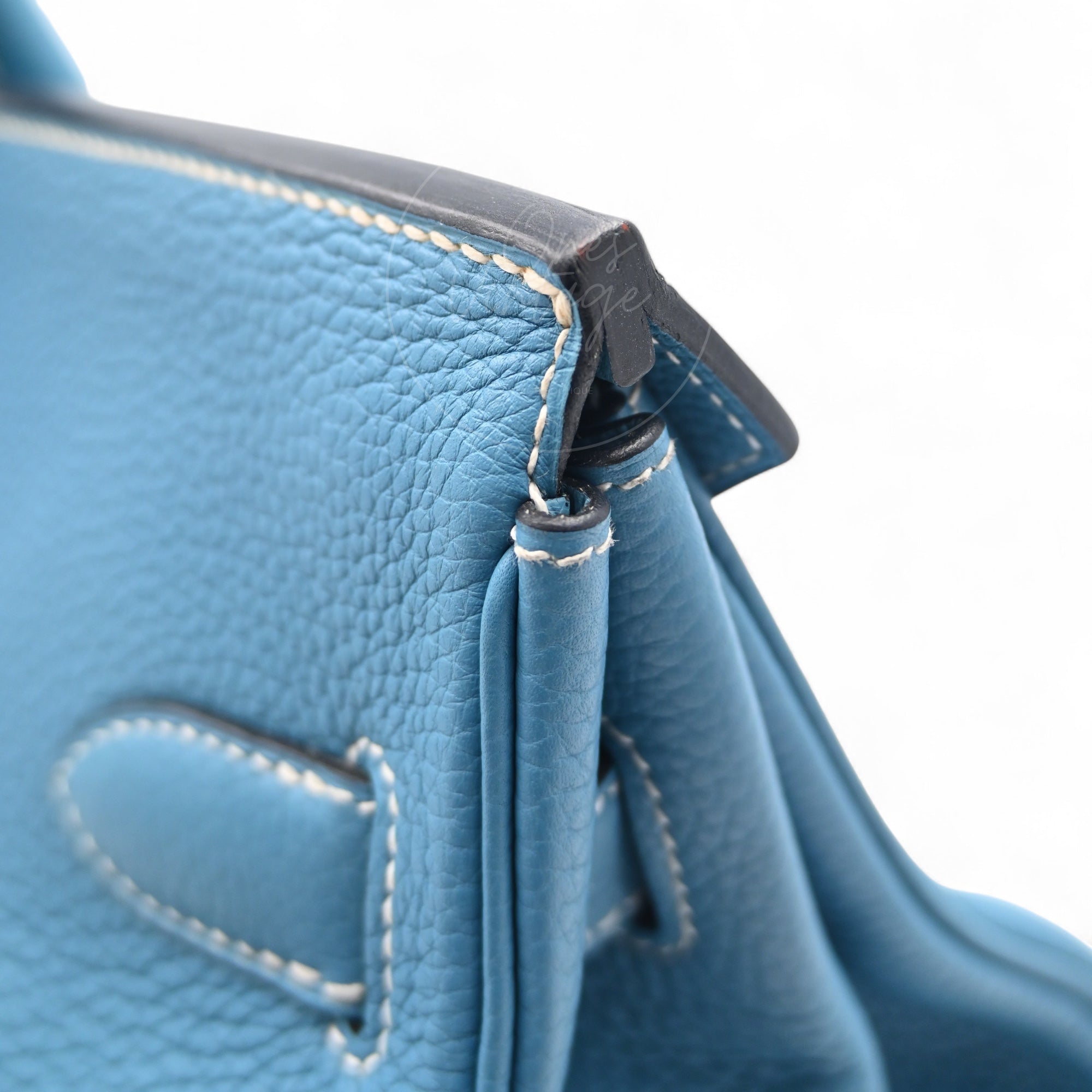 [Pre-owned] Hermes Shoulder Birkin Denim Blue Togo PHW Stamp Square M
