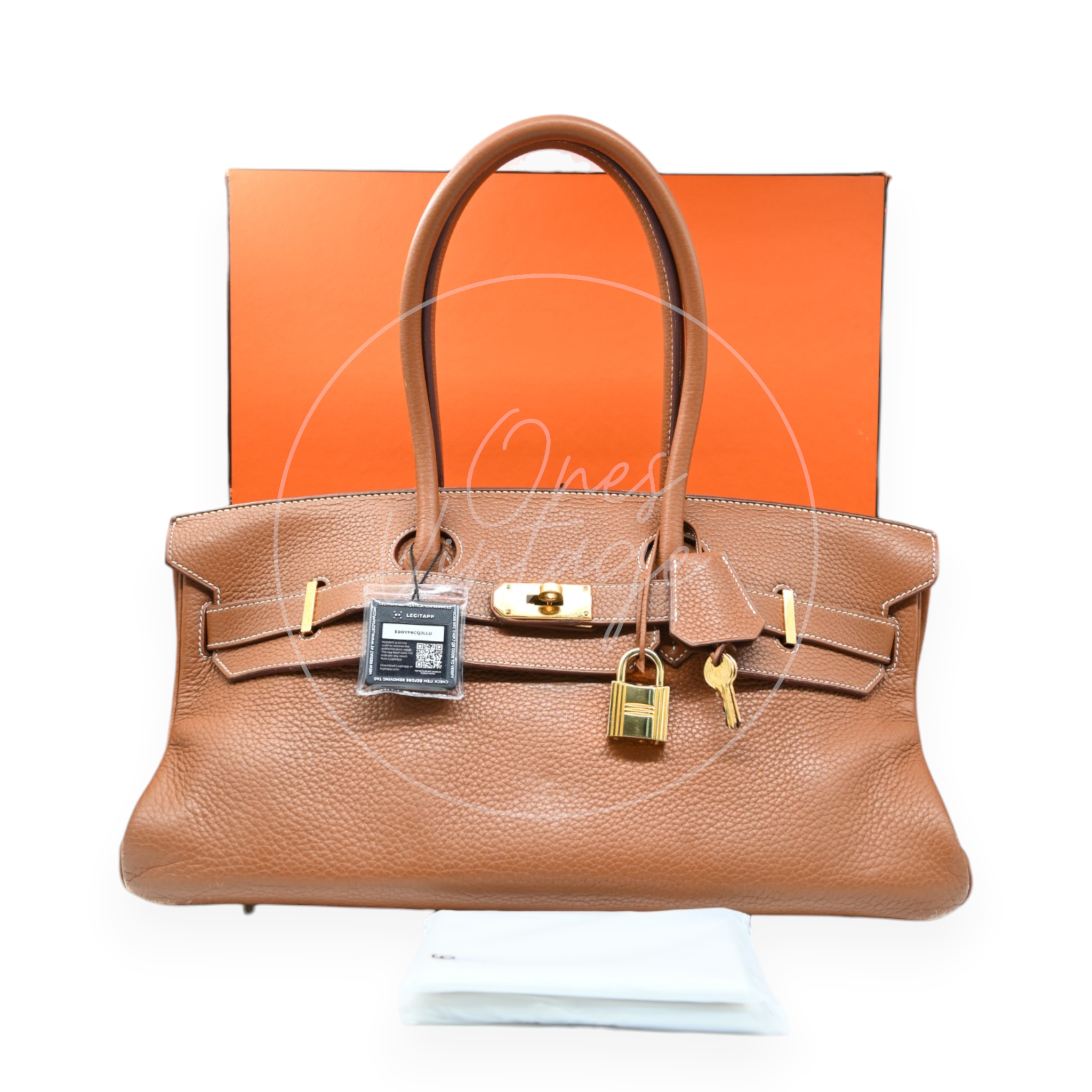 Hermes Birkin Shoulder 42 Clemence GHW Gold Square M
