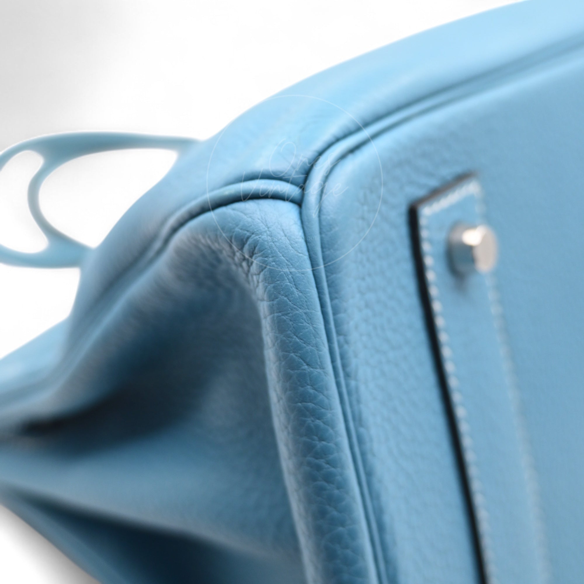 [Pre-owned] Hermes Shoulder Birkin Denim Blue Togo PHW Stamp Square M