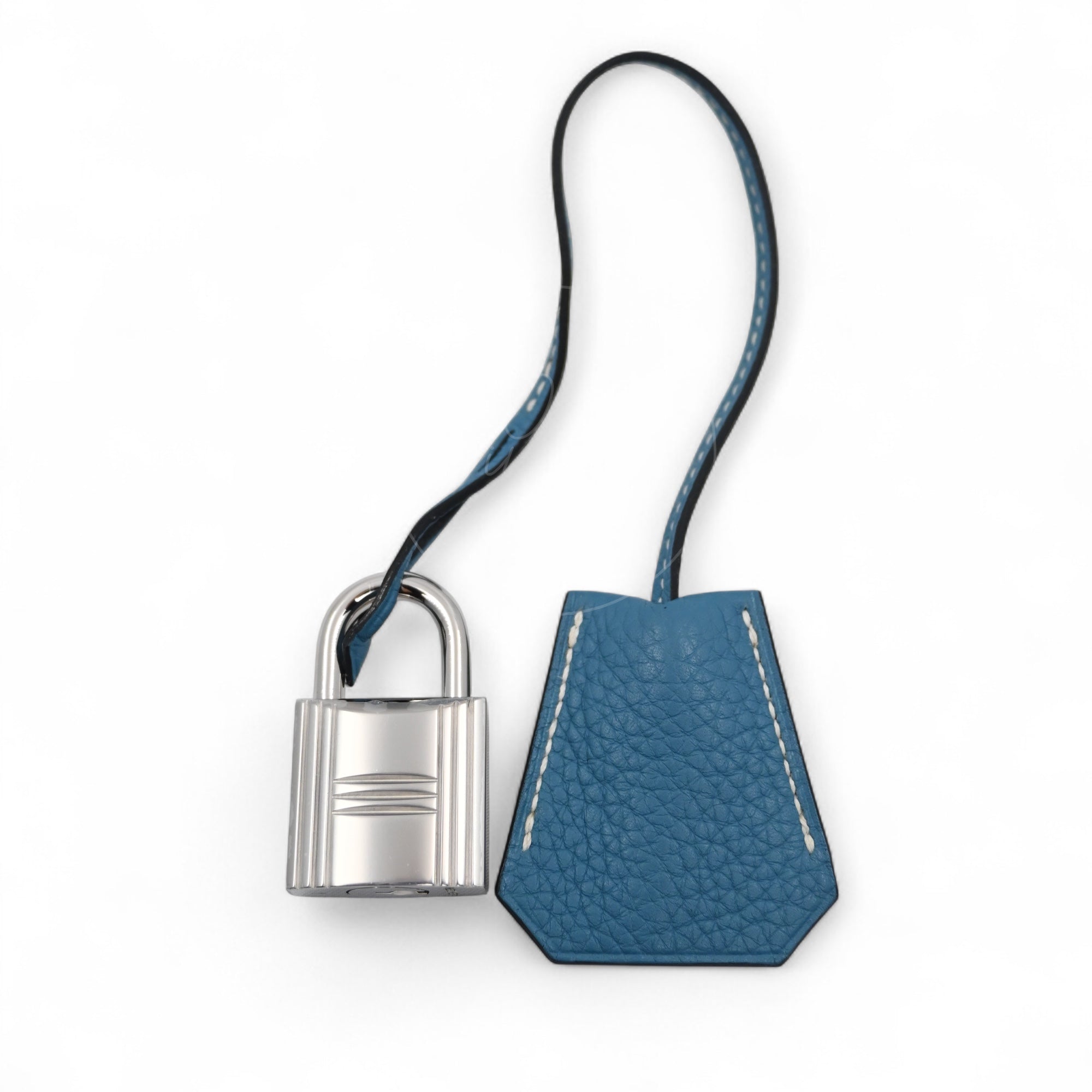 [Pre-owned] Hermes Shoulder Birkin Denim Blue Togo PHW Stamp Square M