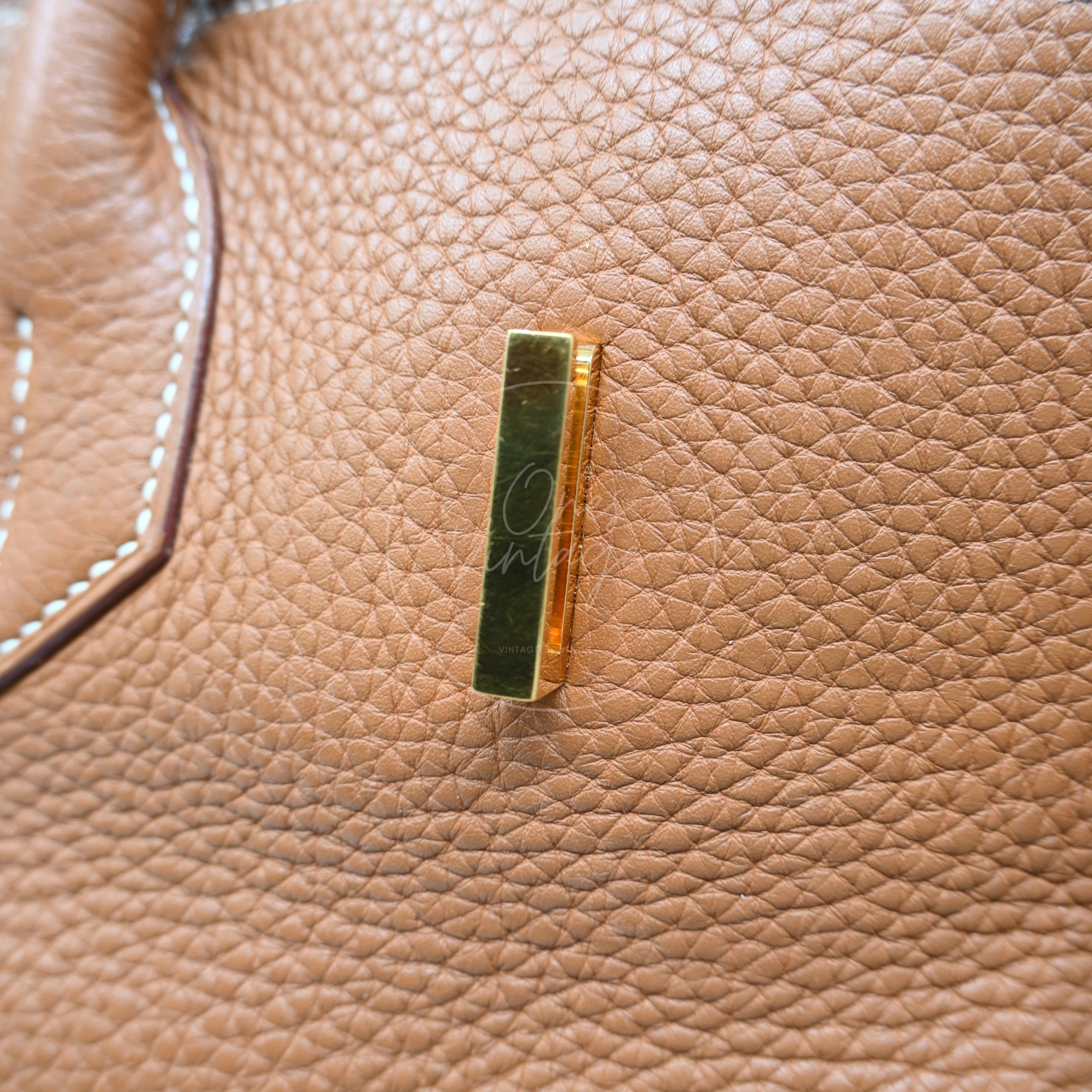 Hermes Birkin Shoulder 42 Clemence GHW Gold Square M