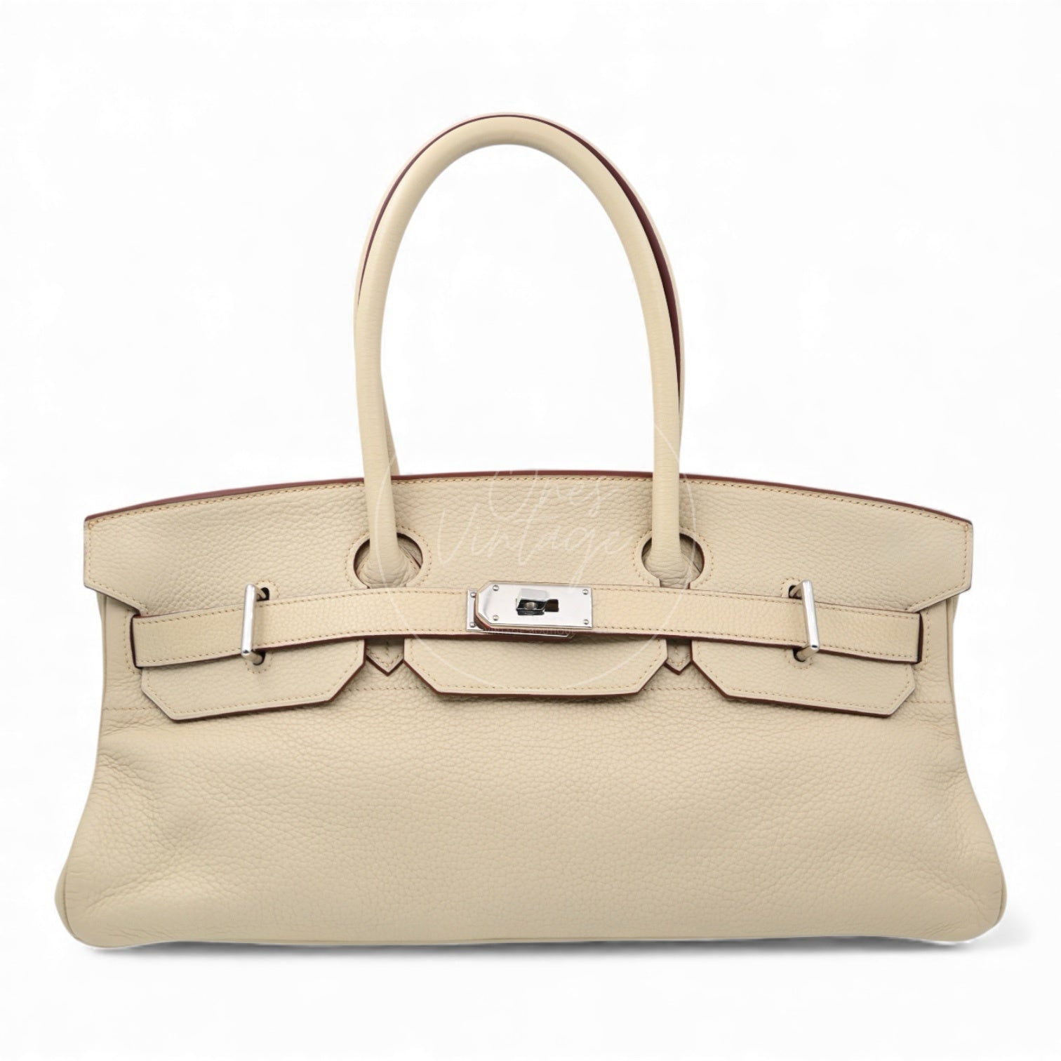 [Pre-owned] Hermes Birkin Shoulder Parthemin Stamp Square K PHW Handbag