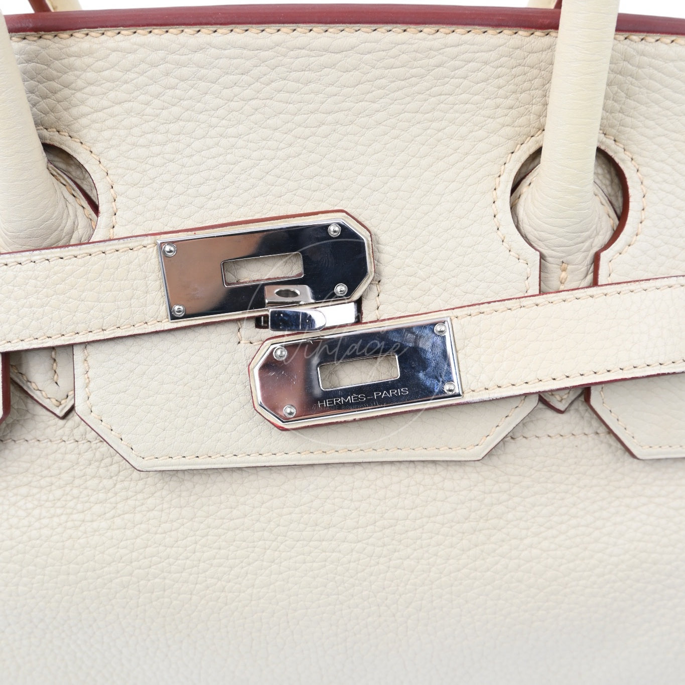 [Pre-owned] Hermes Birkin Shoulder Parthemin Stamp Square K PHW Handbag