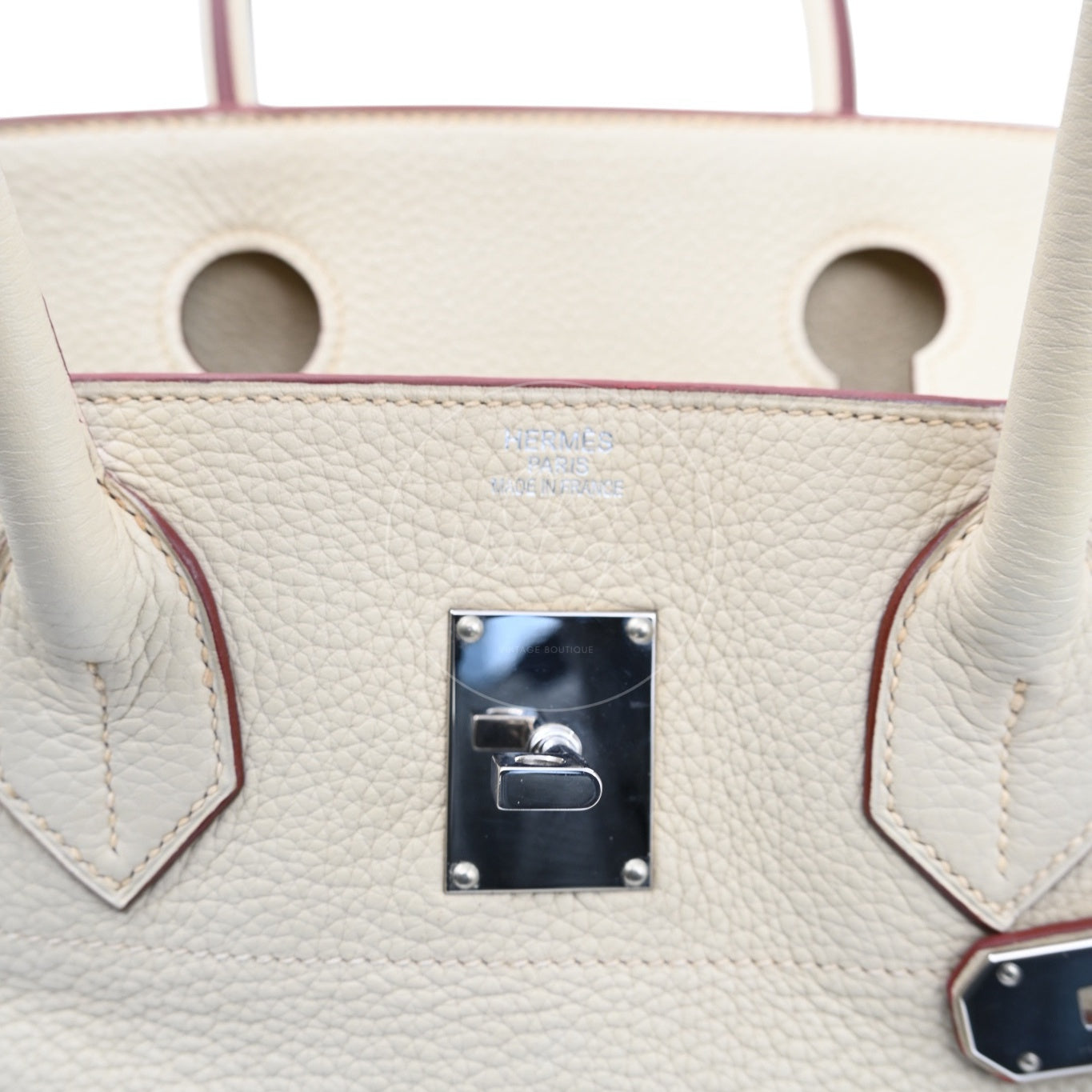 [Pre-owned] Hermes Birkin Shoulder Parthemin Stamp Square K PHW Handbag