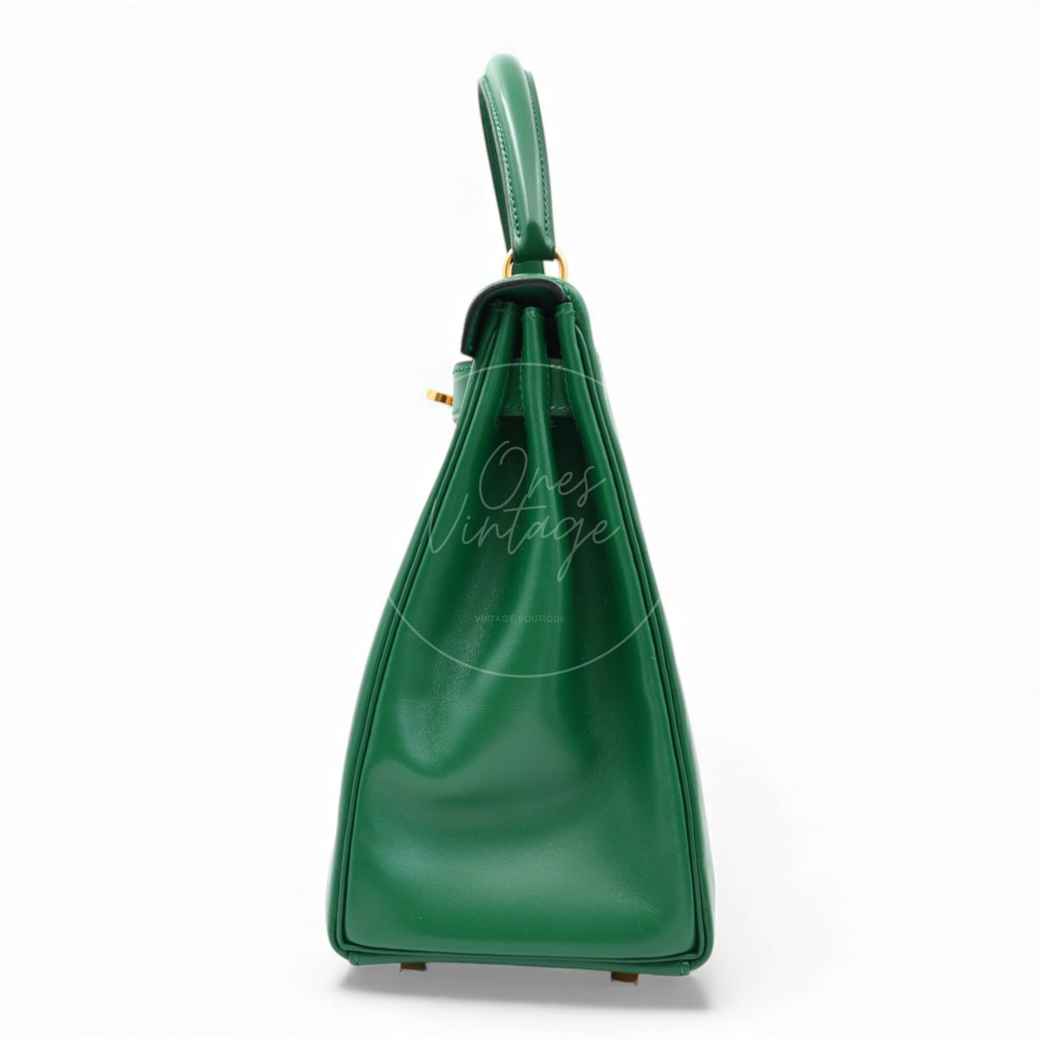 [Pre-owned] Hermes Kelly 28 Dark Green Box GHW Stamp Square B