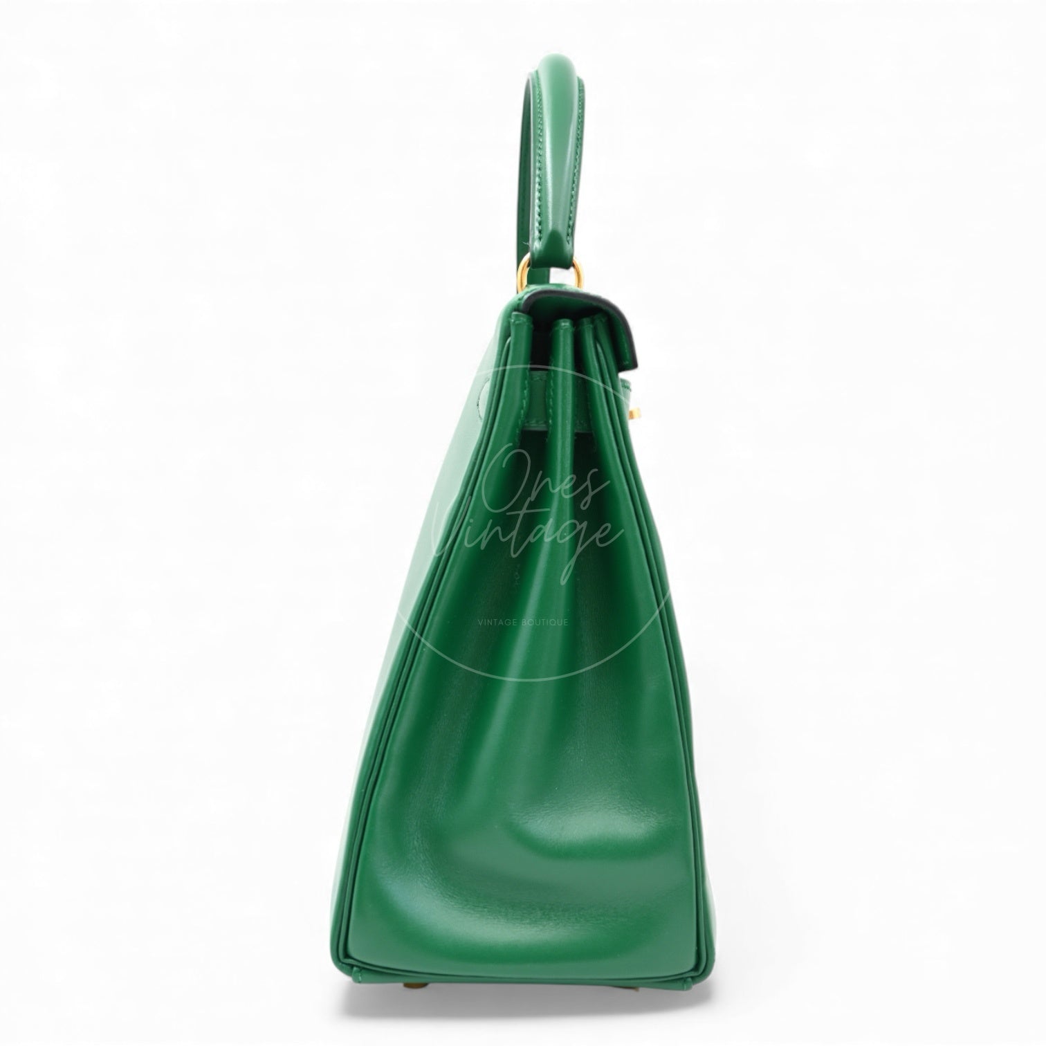 [Pre-owned] Hermes Kelly 28 Dark Green Box GHW Stamp Square B