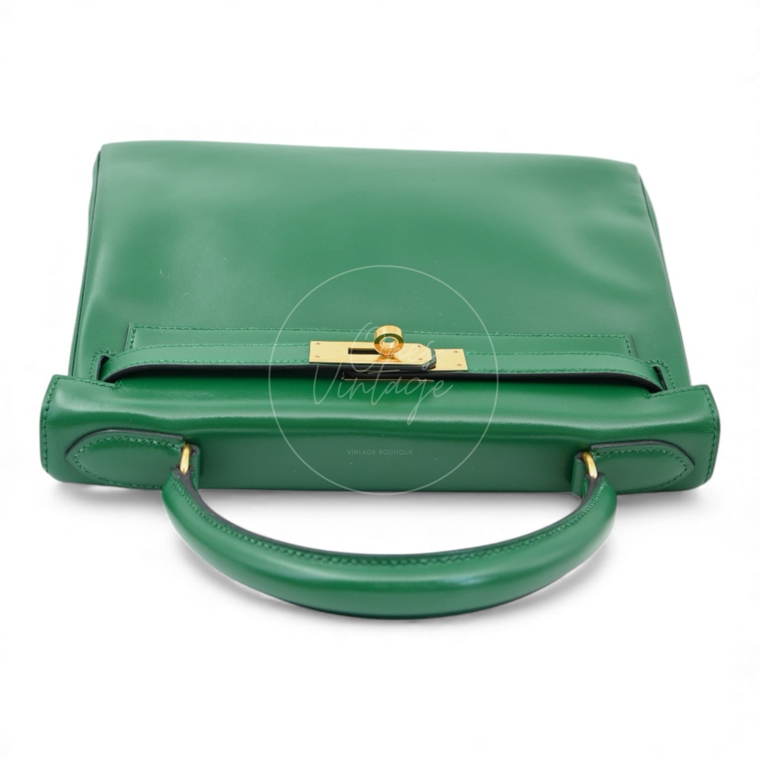 [Pre-owned] Hermes Kelly 28 Dark Green Box GHW Stamp Square B