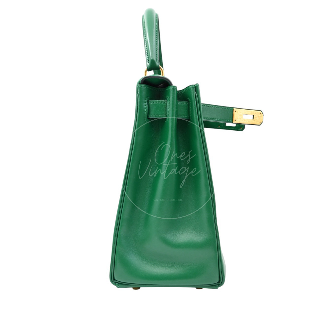 [Pre-owned] Hermes Kelly 28 Dark Green Box GHW Stamp Square B