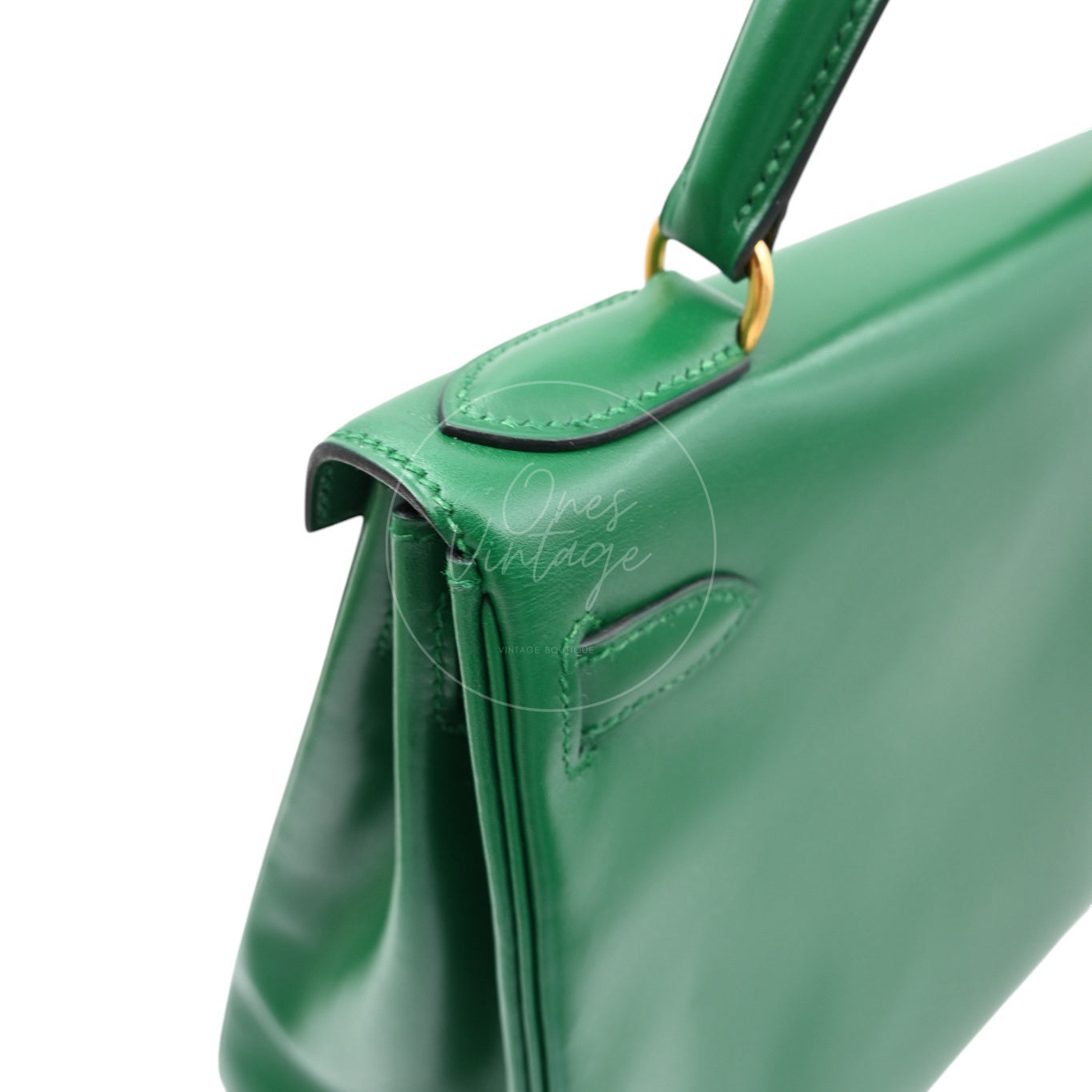 [Pre-owned] Hermes Kelly 28 Dark Green Box GHW Stamp Square B