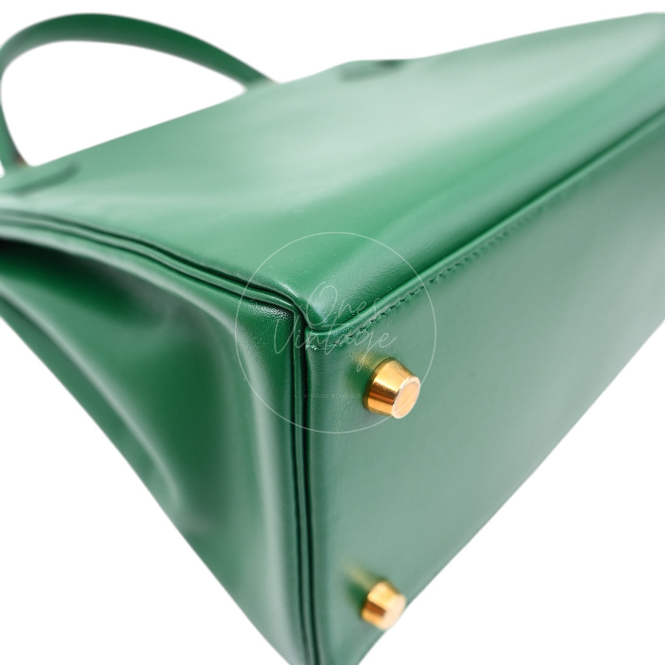 [Pre-owned] Hermes Kelly 28 Dark Green Box GHW Stamp Square B