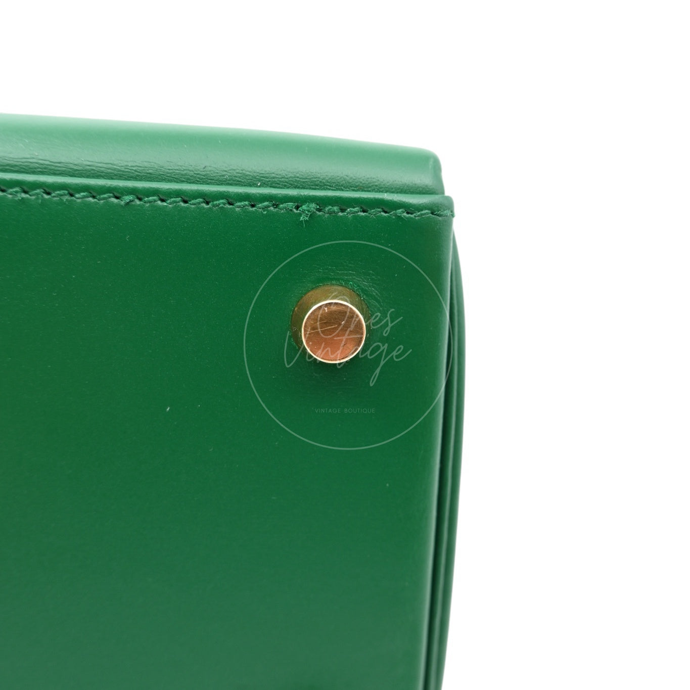 [Pre-owned] Hermes Kelly 28 Dark Green Box GHW Stamp Square B