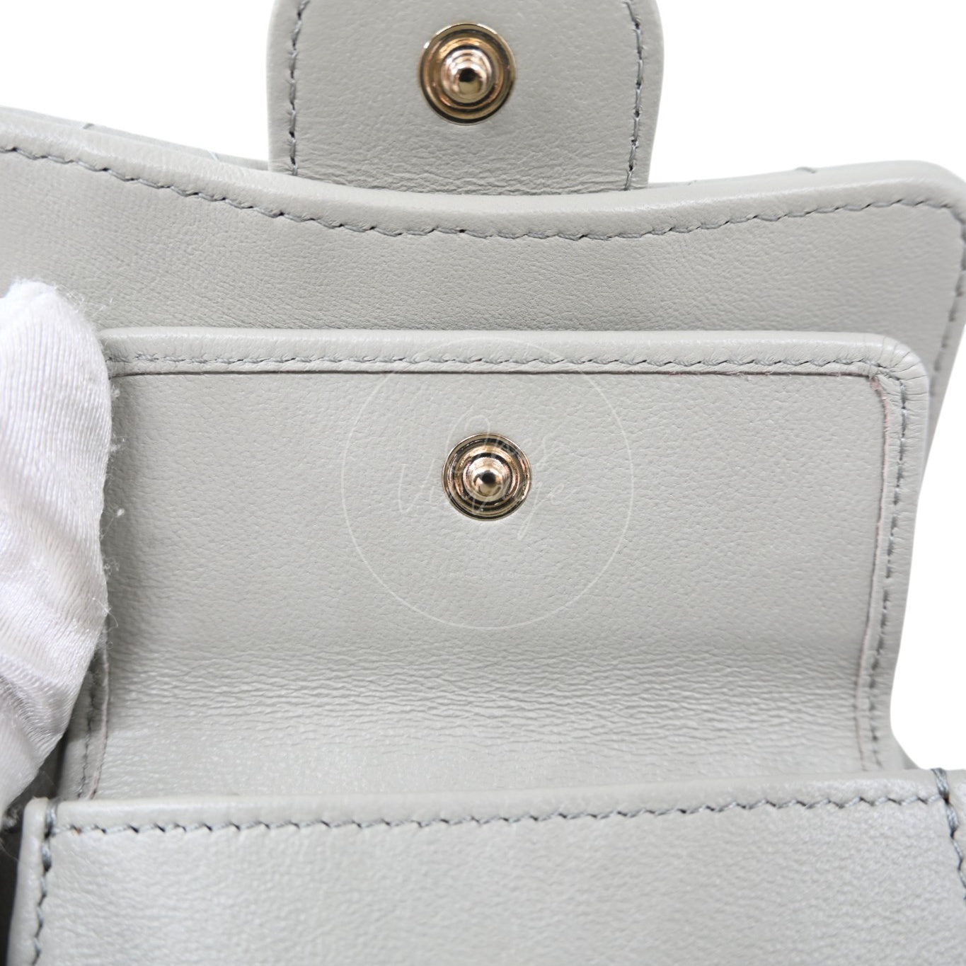 Chanel Classic Small Flap Wallet GHW Grey Series 31