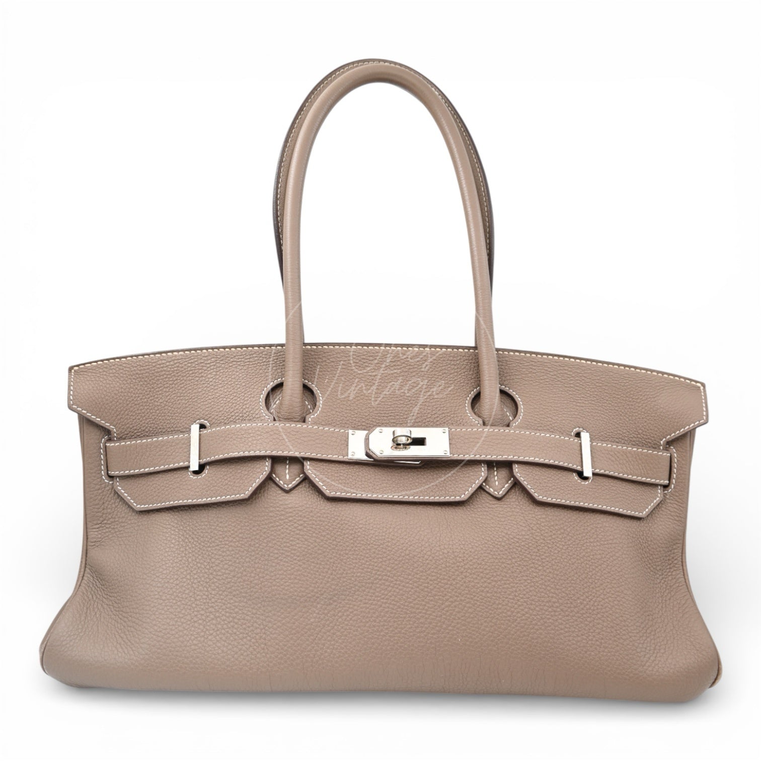 [Pre-owned] Hermes Shoulder Birkin Etoupe Square O PHW