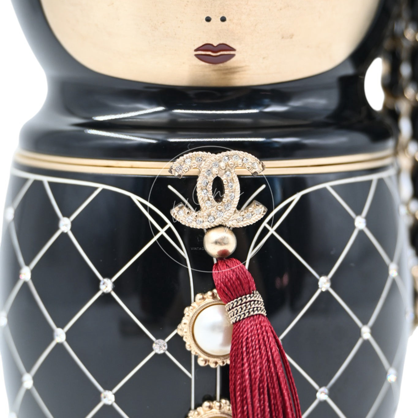 Chanel Paris-Bombay Métiers d'Art Matryoshka Doll Minaudière Black Resin GHW Black & Gold Series 16