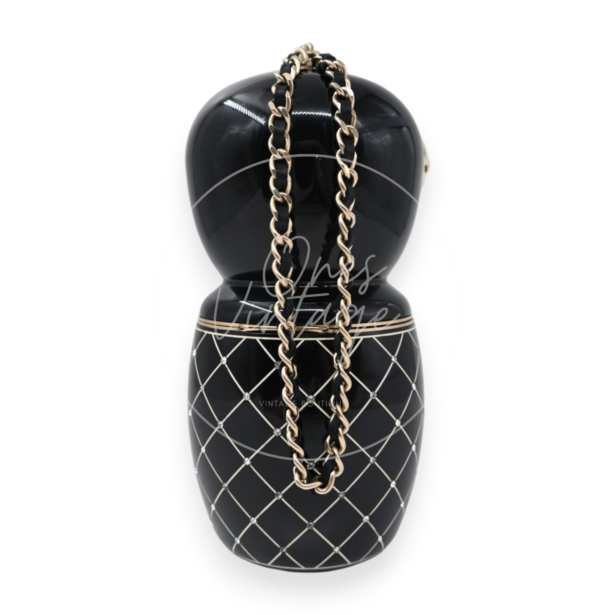 Chanel Resin Paris-Shanghai Doll Evening Bag GHW Black