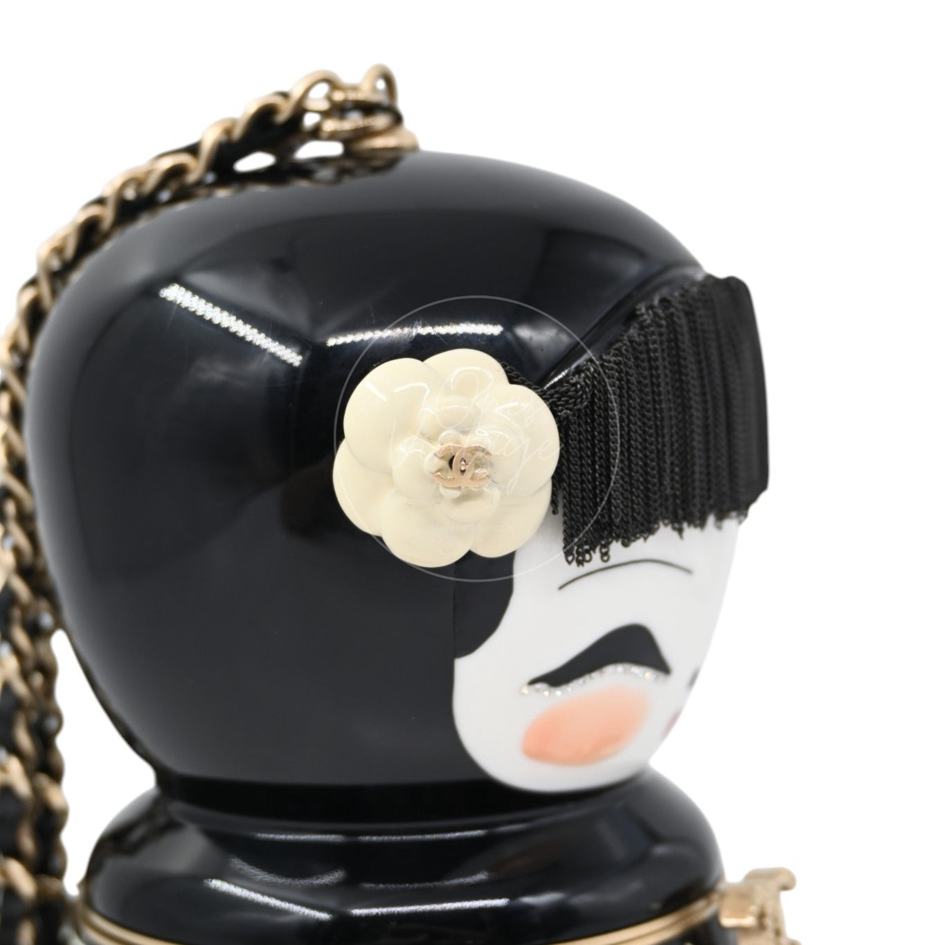 Chanel Resin Paris-Shanghai Doll Evening Bag GHW Black