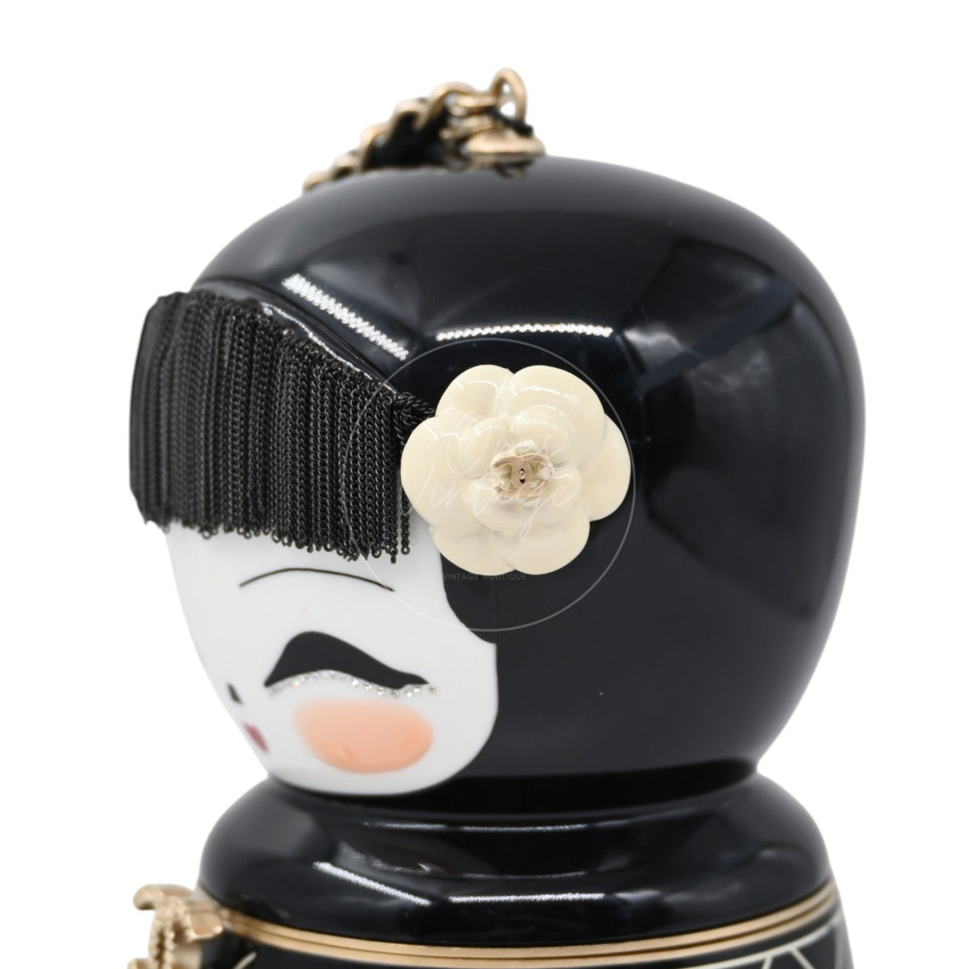 Chanel Resin Paris-Shanghai Doll Evening Bag GHW Black