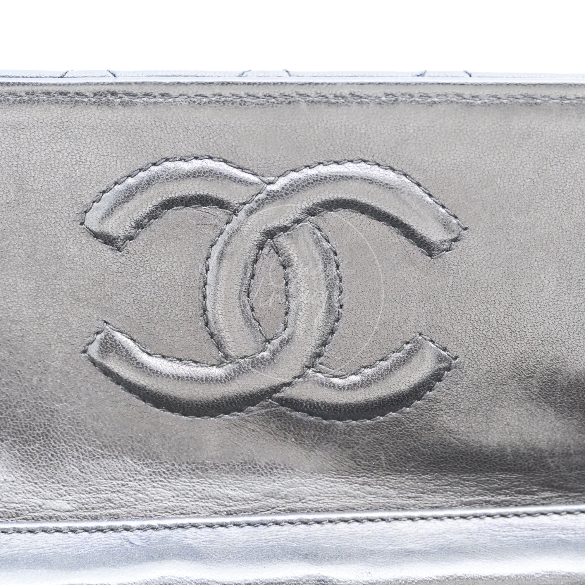 [Pre-owned] Chanel Black Quilted Aged Calfskin Double CC Turn-Lock  Mini Briefcase Bag