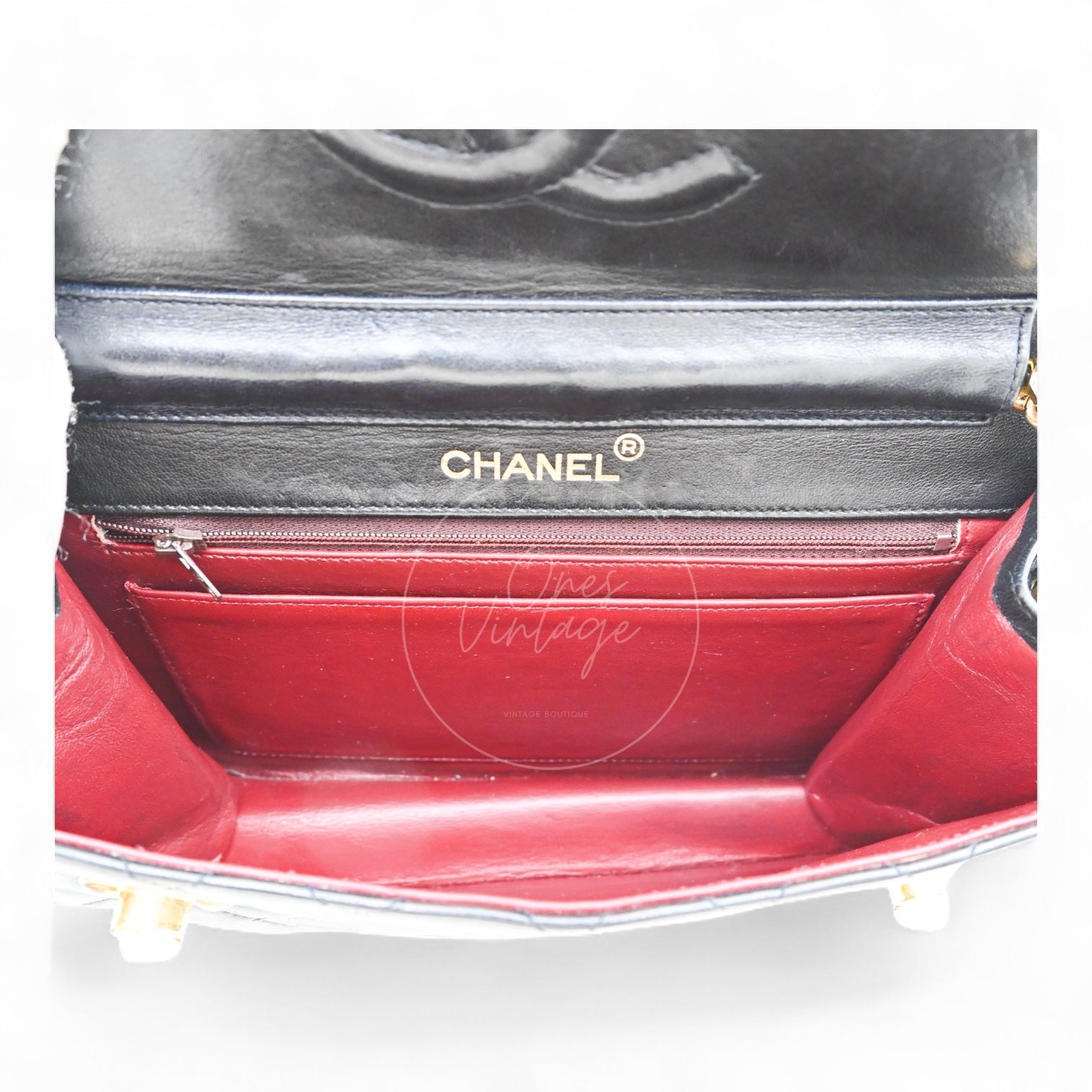 [Pre-owned] Chanel Black Quilted Aged Calfskin Double CC Turn-Lock Mini Briefcase Bag