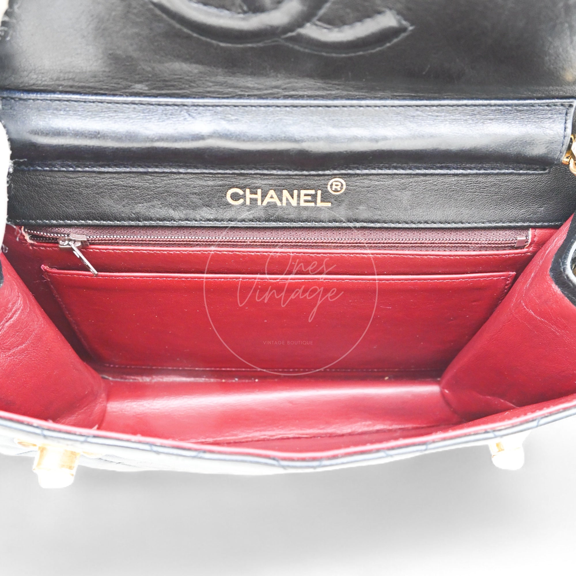 [Pre-owned] Chanel Black Quilted Aged Calfskin Double CC Turn-Lock  Mini Briefcase Bag