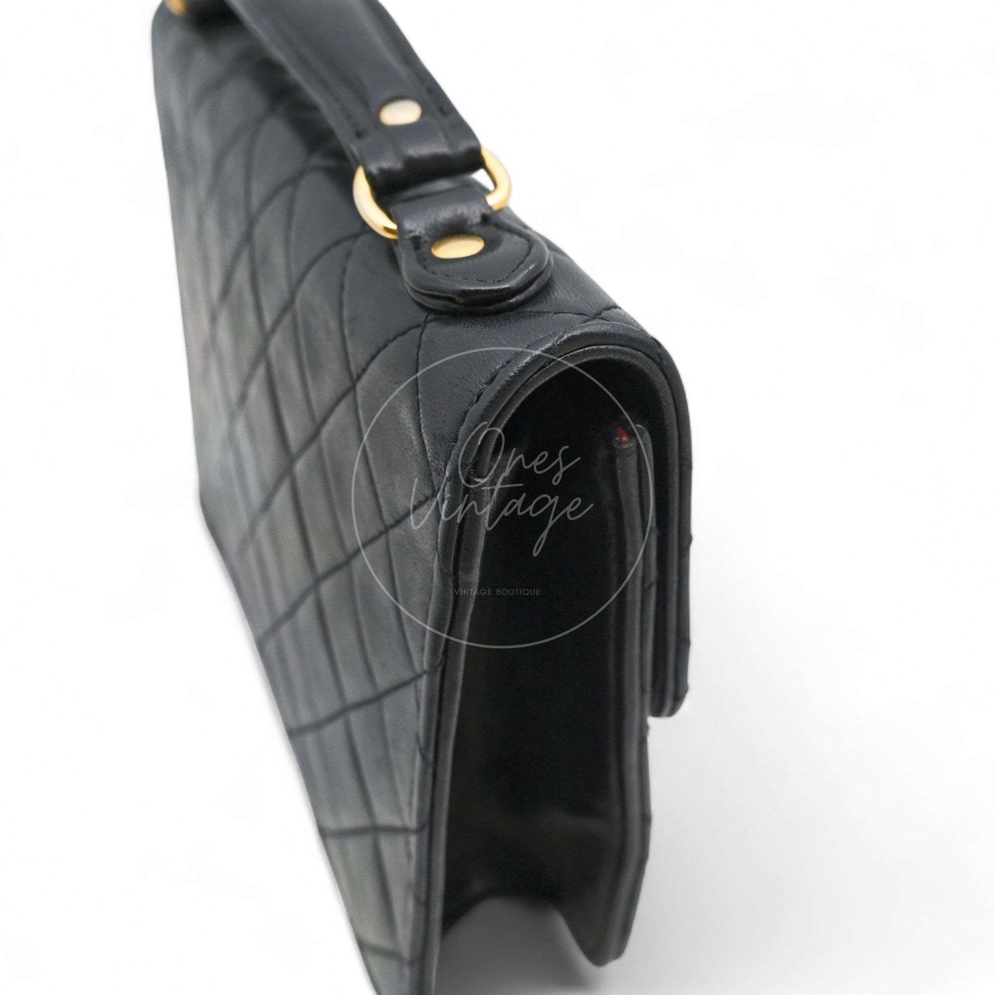 [Pre-owned] Chanel Black Quilted Aged Calfskin Double CC Turn-Lock  Mini Briefcase Bag