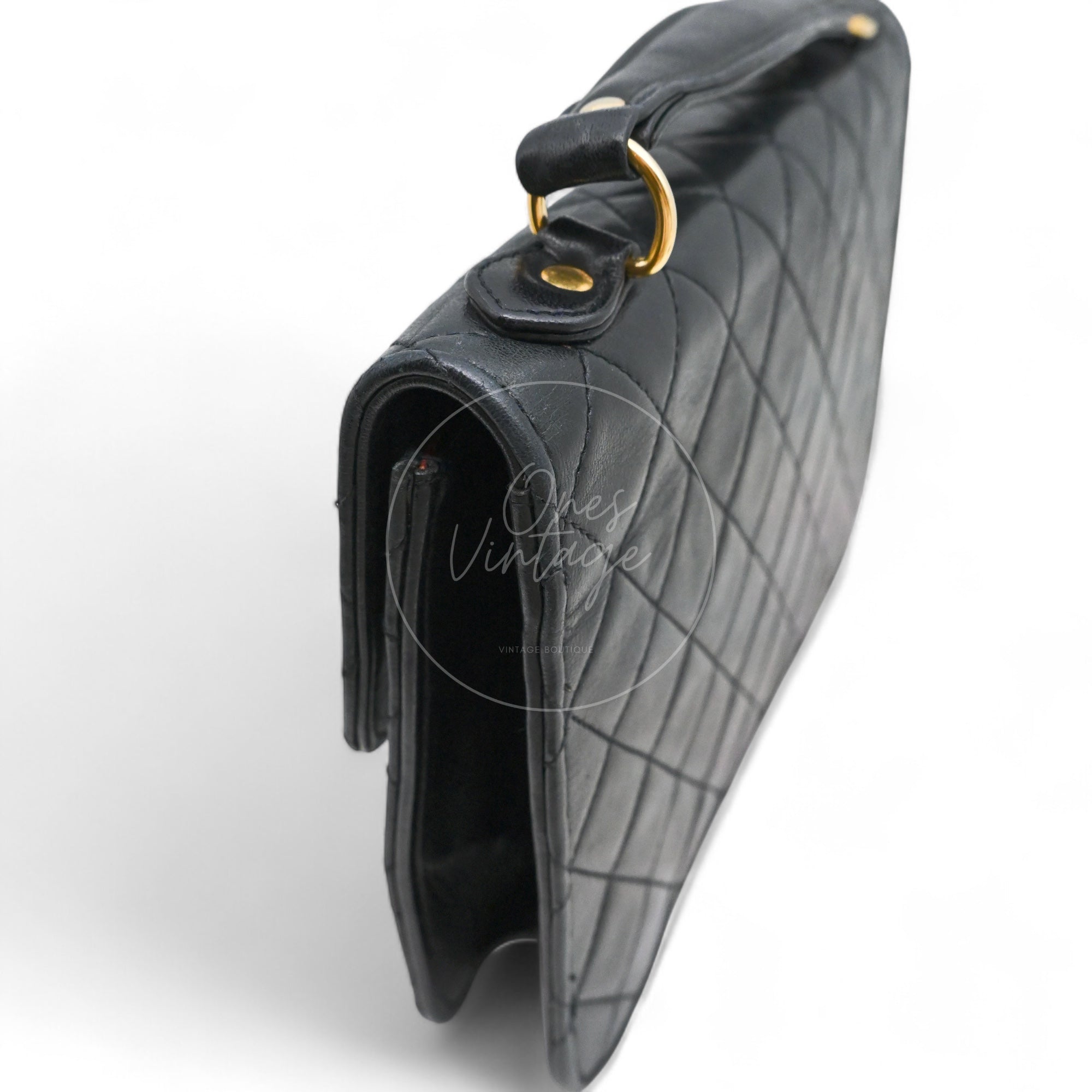 [Pre-owned] Chanel Black Quilted Aged Calfskin Double CC Turn-Lock  Mini Briefcase Bag