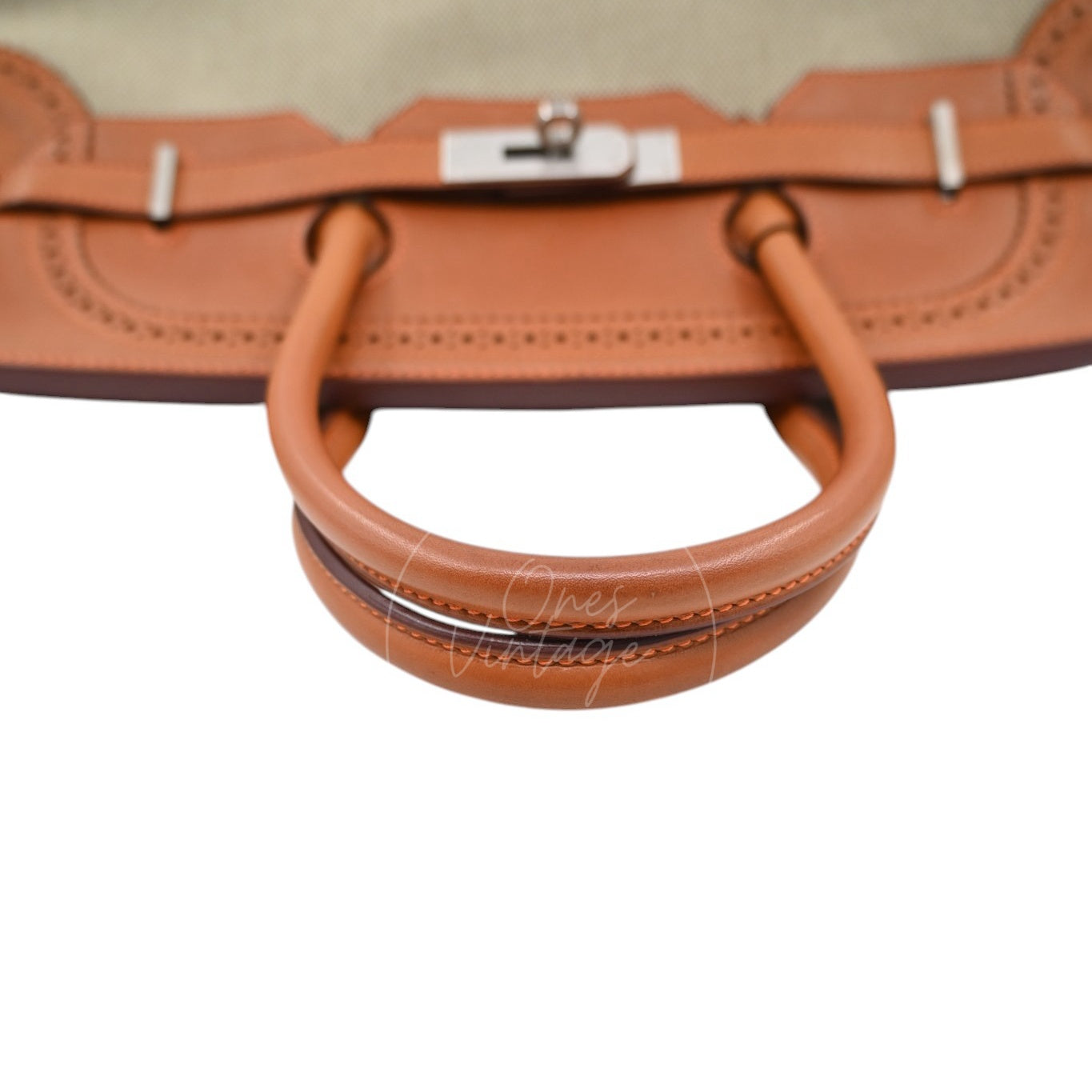 Hermes Birkin 35 Fabrics x Barenia GHW Beige Brown Square P