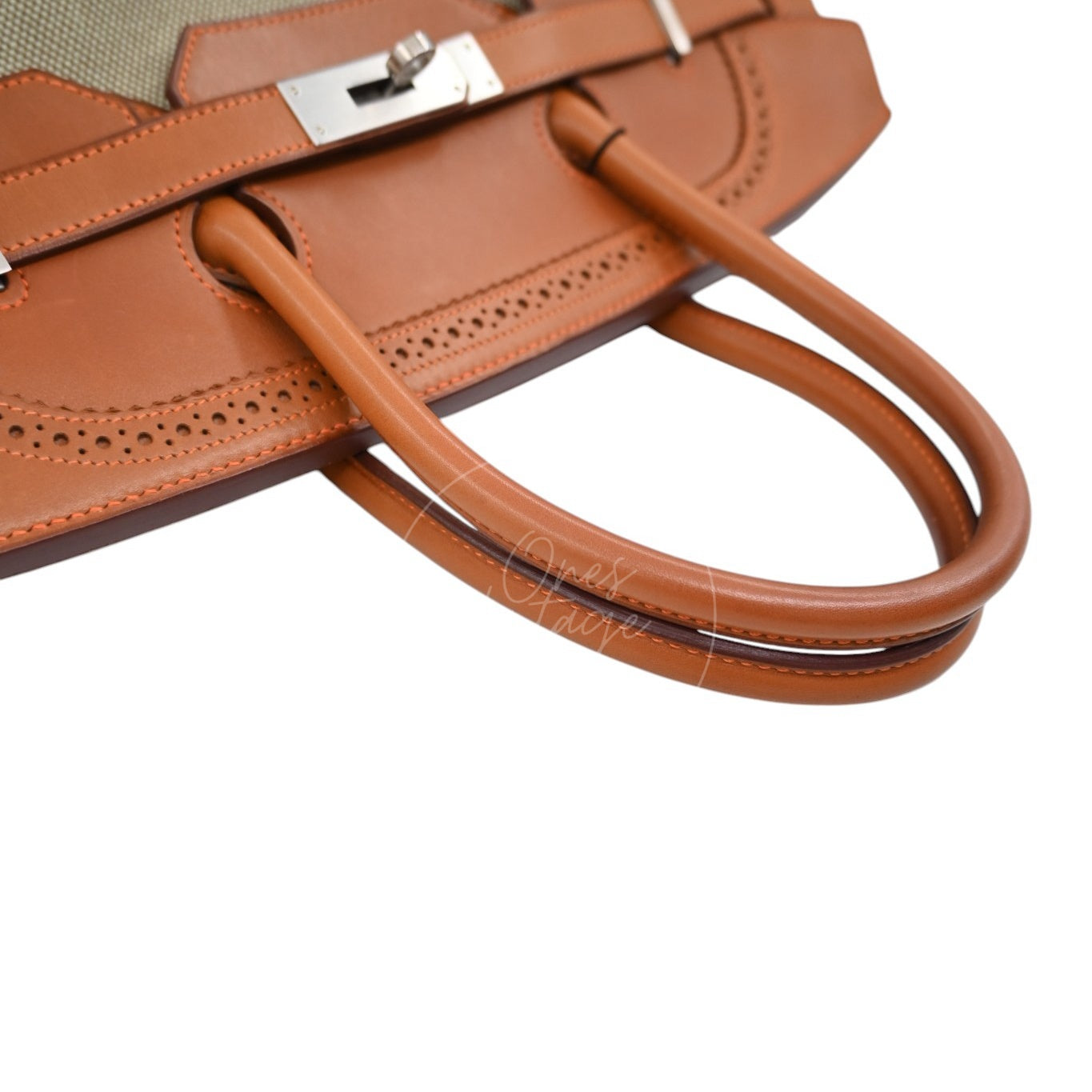 Hermes Birkin 35 Fabrics x Barenia GHW Beige Brown Square P