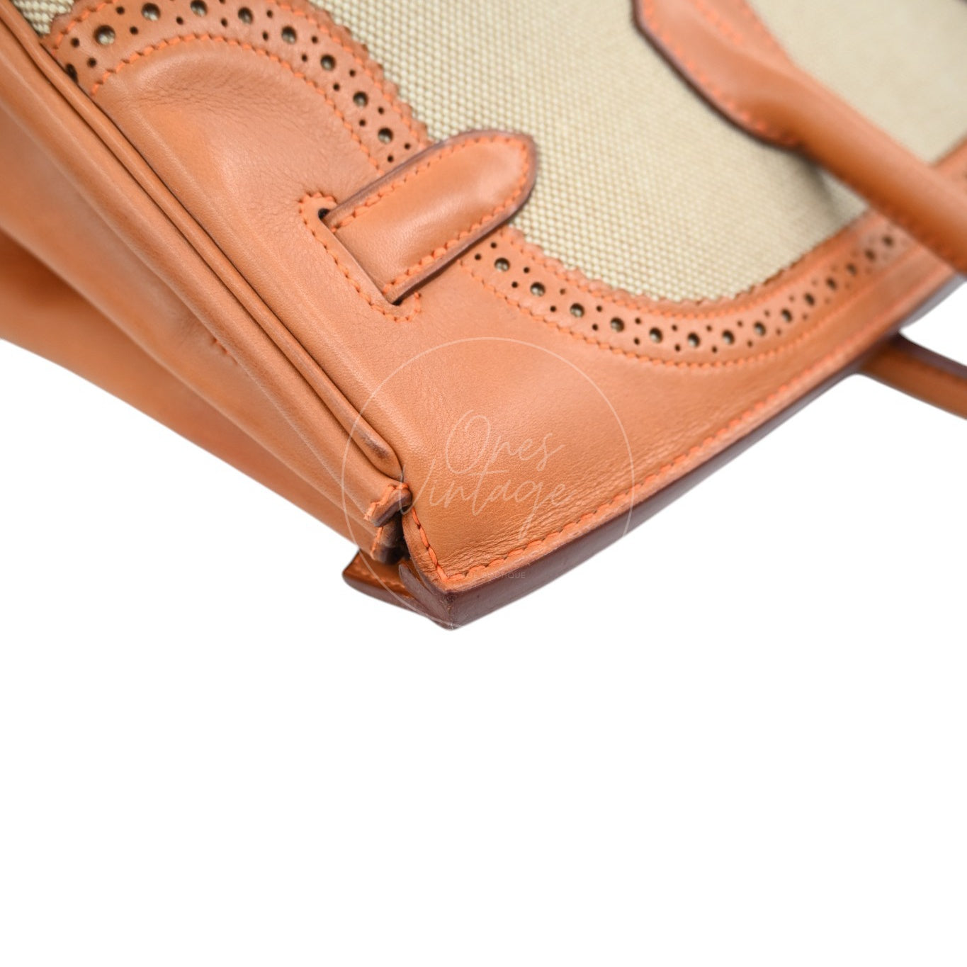 Hermes Birkin 35 Fabrics x Barenia GHW Beige Brown Square P