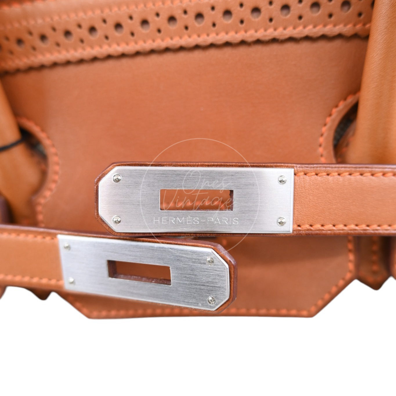 Hermes Birkin 35 Fabrics x Barenia GHW Beige Brown Square P