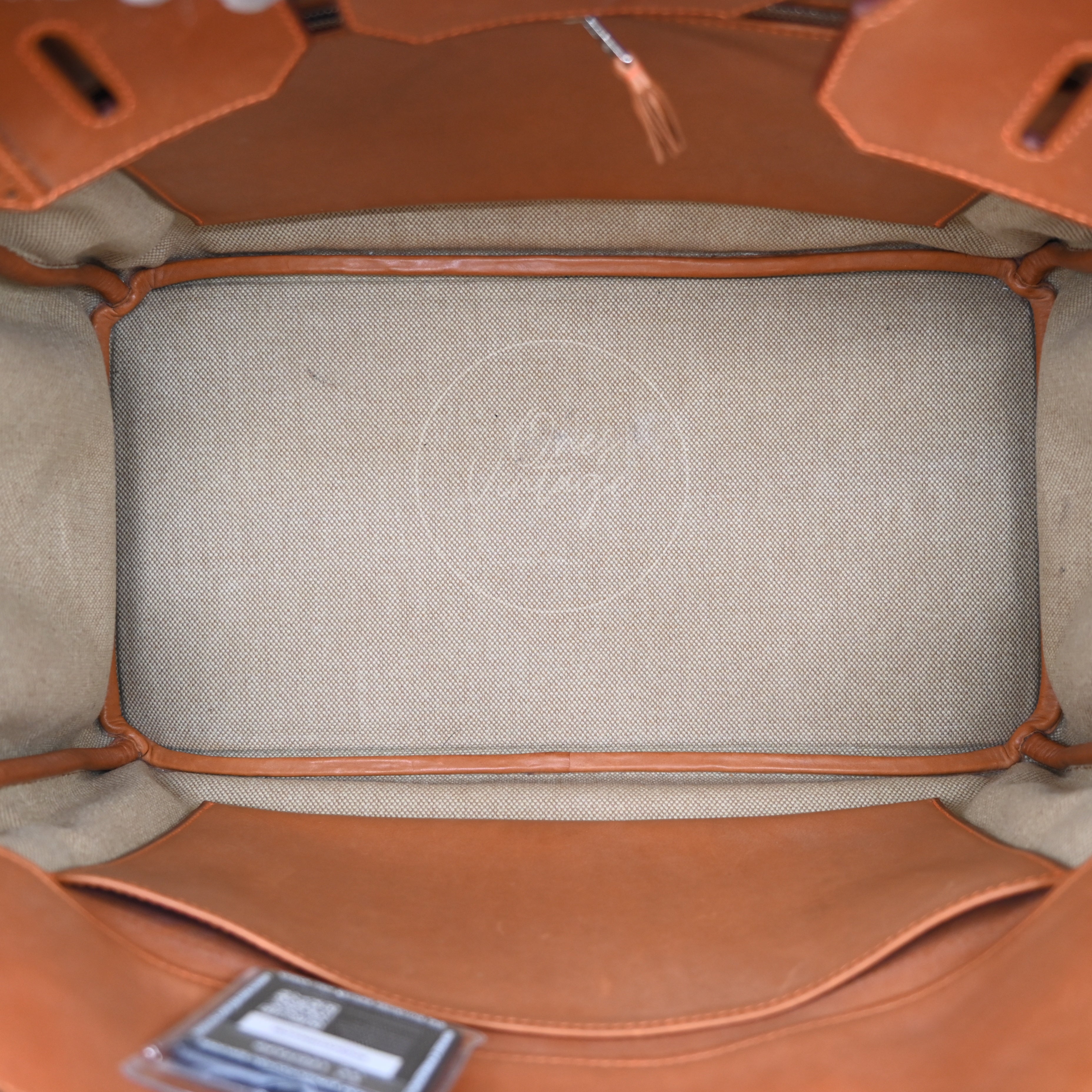 Hermes Birkin 35 Fabrics x Barenia GHW Beige Brown Square P