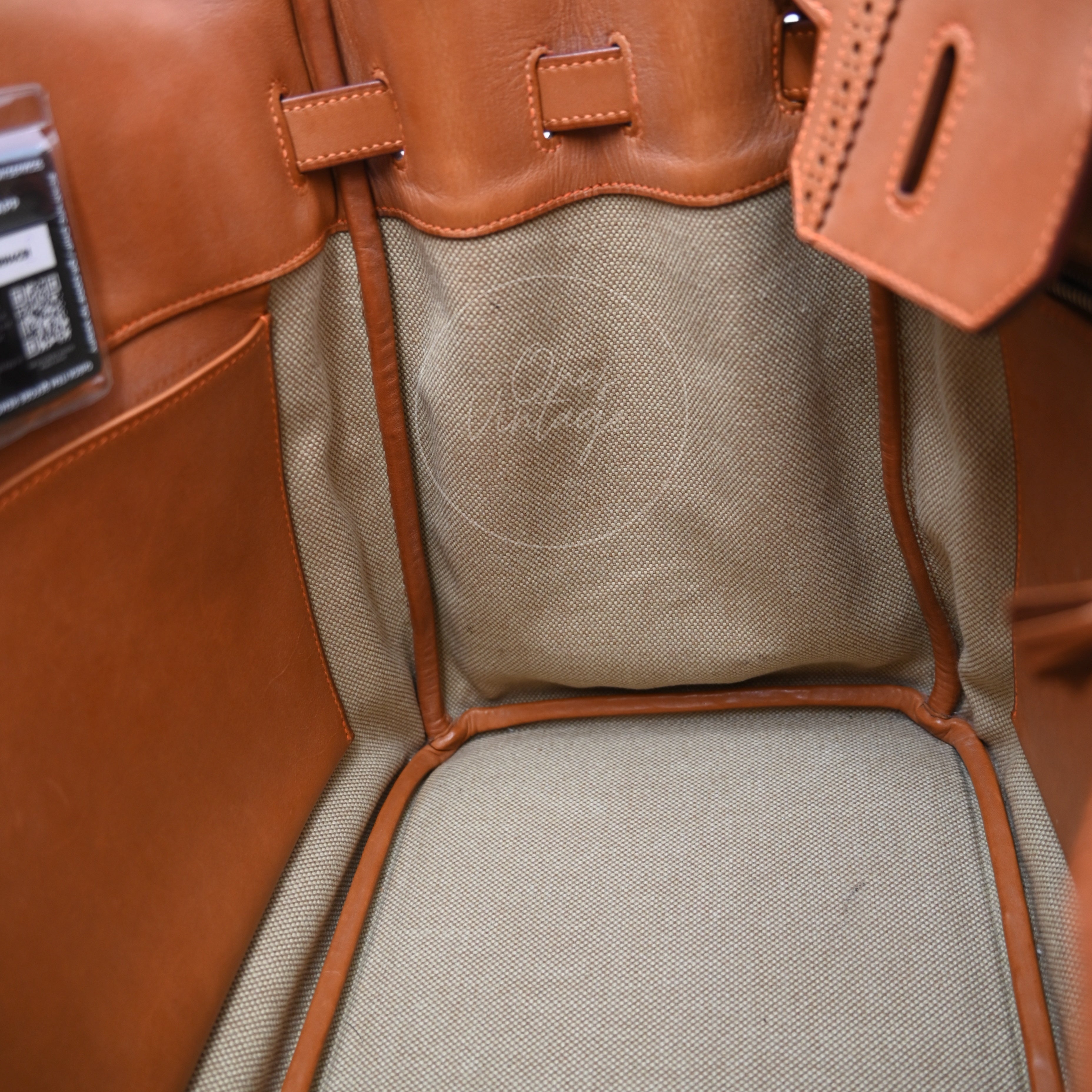 Hermes Birkin 35 Fabrics x Barenia GHW Beige Brown Square P