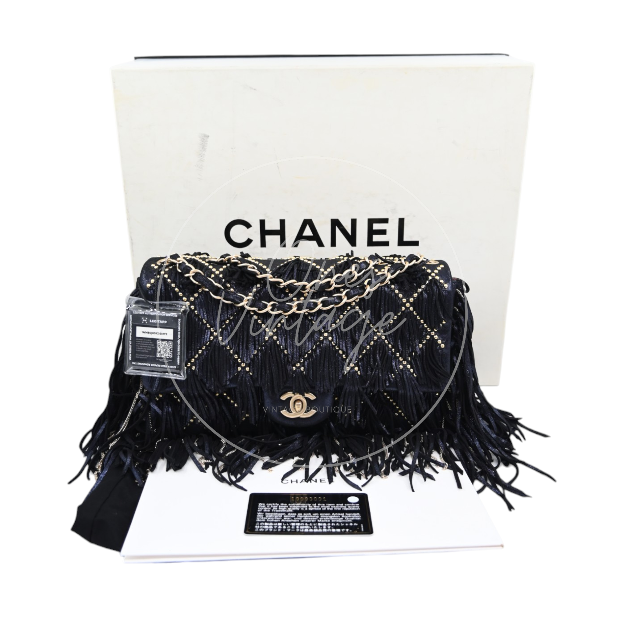 Chanel Paris Dallas Fringe Calfskin Flap Bag GHW Navy Series 19 deposit link