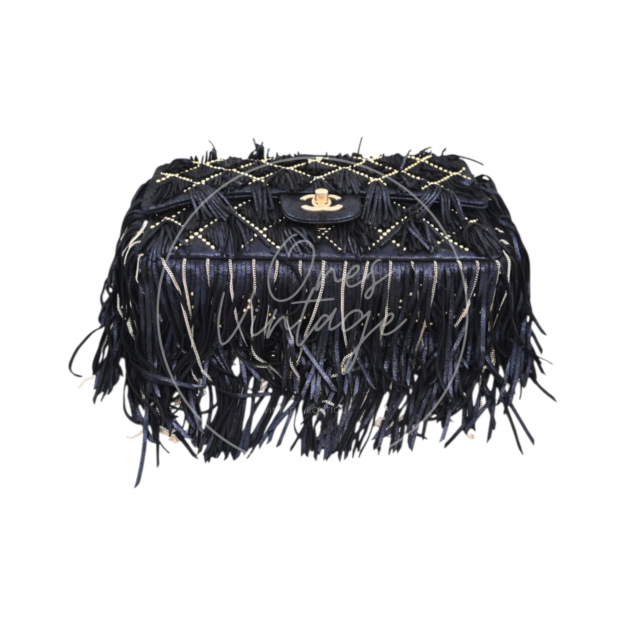 Chanel Paris Dallas Fringe Calfskin Flap Bag GHW Navy Series 19 deposit link