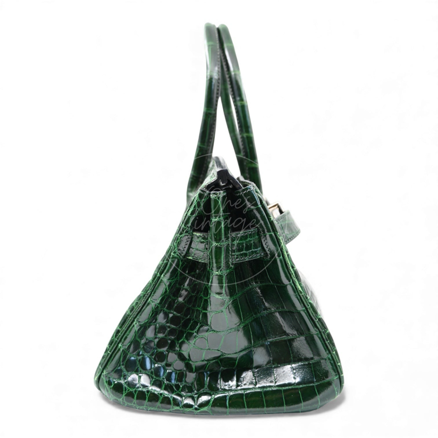 [Pre-owned] Hermes Birkin Shoulder Emerald Green Croco Stamp Square I