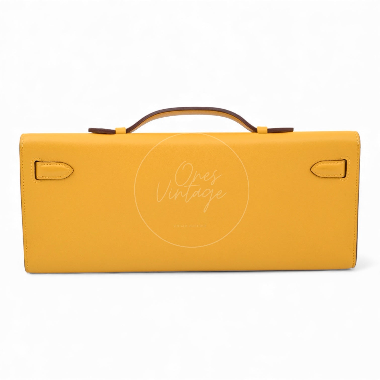 [Pre-owned] Hermes Kelly Cut Yellow Swift GHW Stamp Square O Handbag