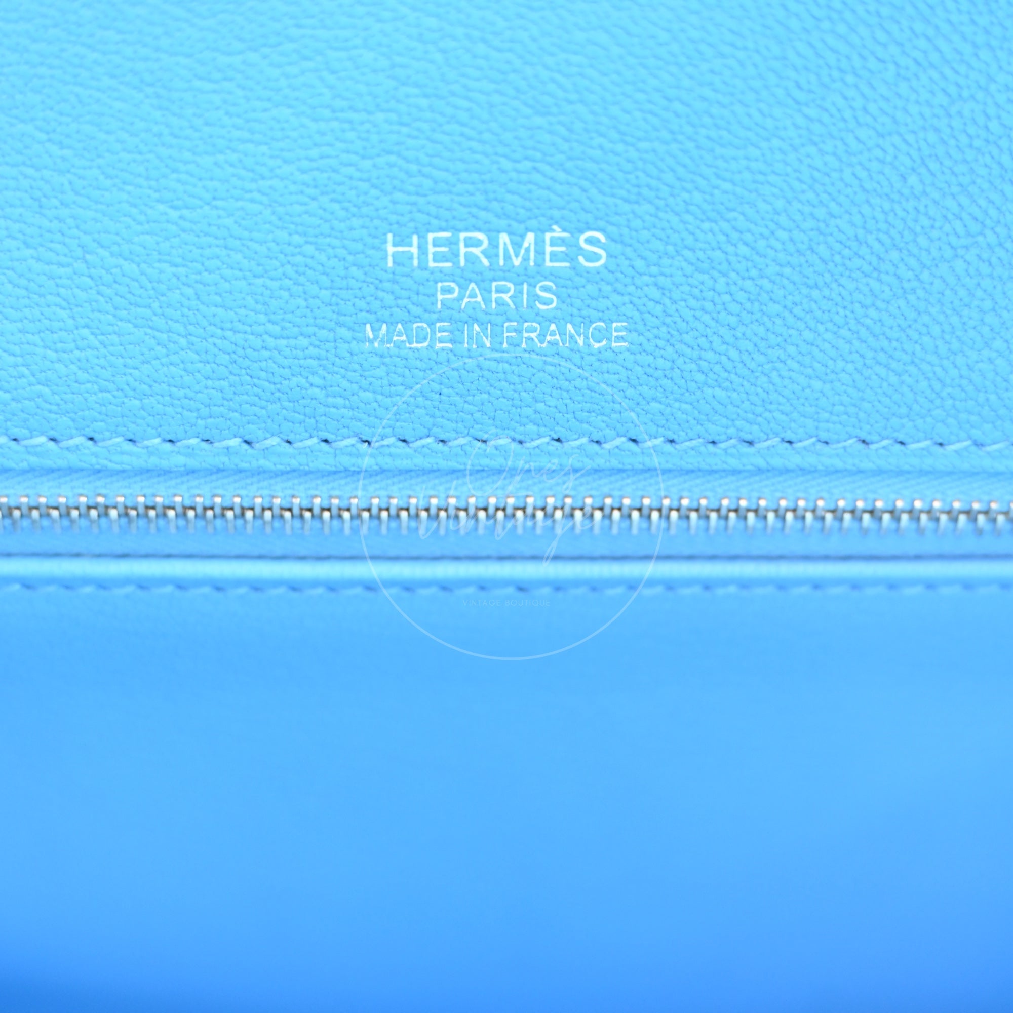 [Pre-owned] Hermes Ghillies Birkin 35 PHW Taurillon Clemence Evercolor Blue Bag
