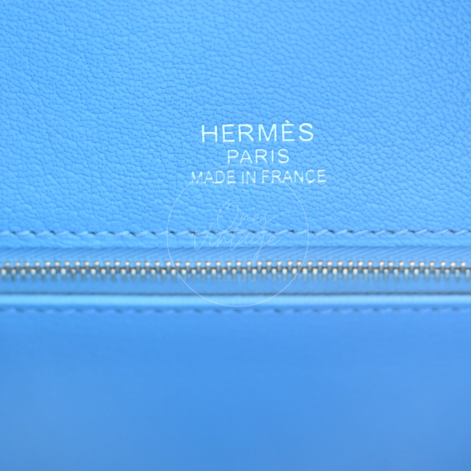 [Pre-owned] Hermes Ghillies Birkin 35 PHW Taurillon Clemence Evercolor Blue Bag