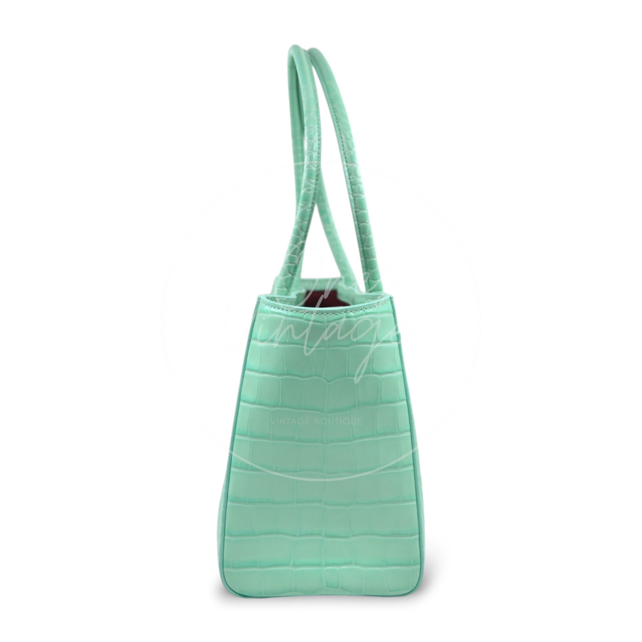 Chanel Cerf Crocodile Embossed Calfskin Tote Bag GHW Green Series L9
