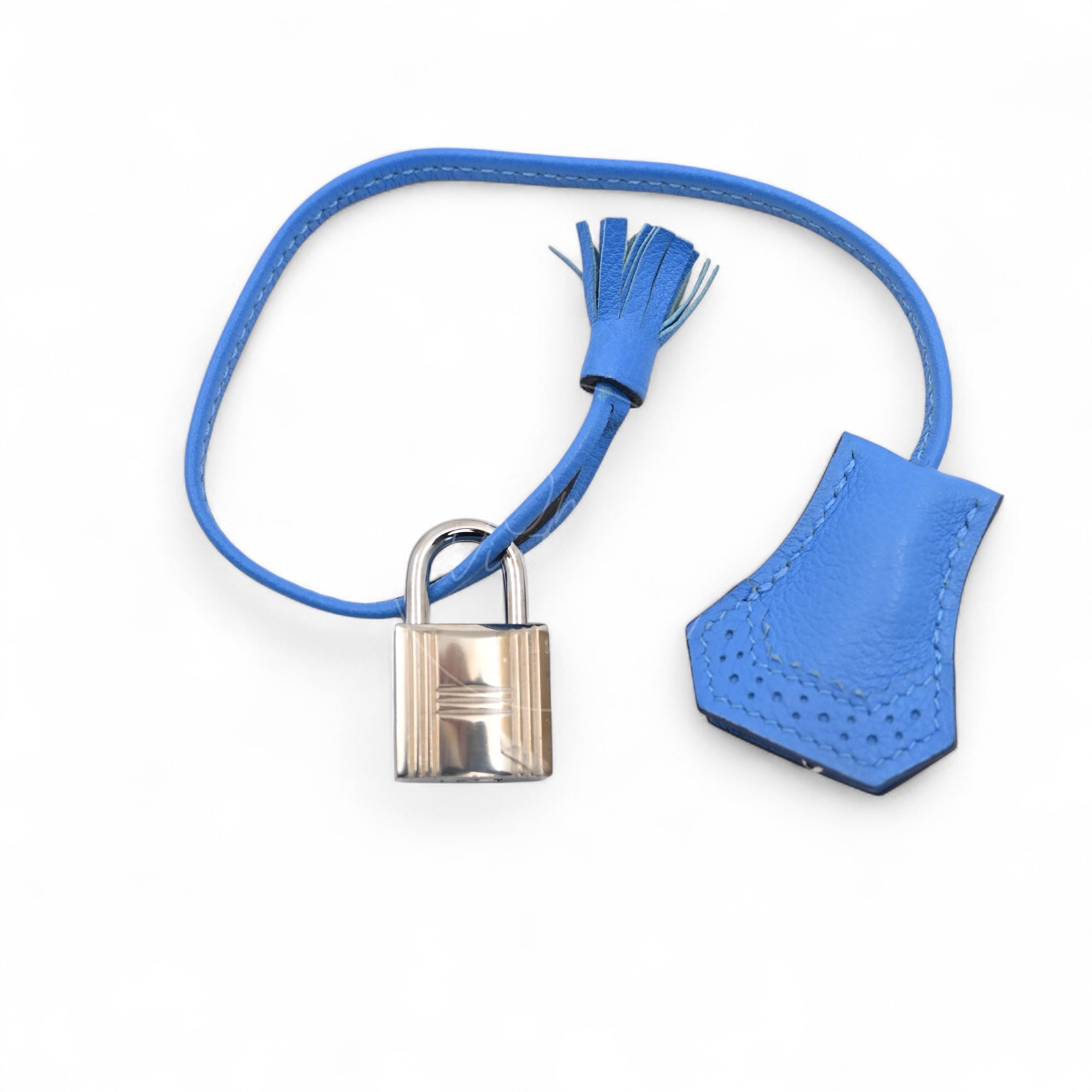 [Pre-owned] Hermes Ghillies Birkin 35 PHW Taurillon Clemence Evercolor Blue Bag