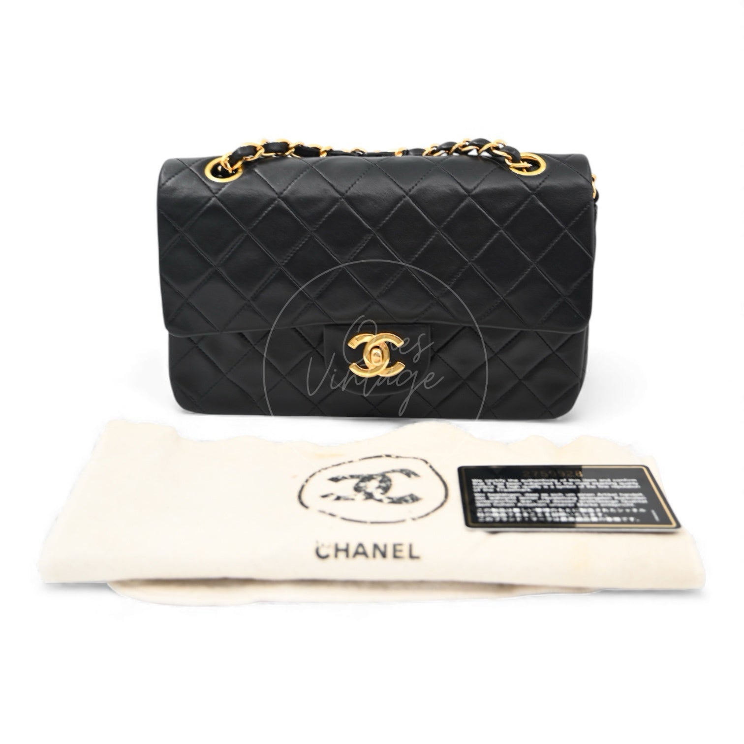 [Pre-owned] Chanel Classic Flap 23 Black Series 2 Lambskin Bag