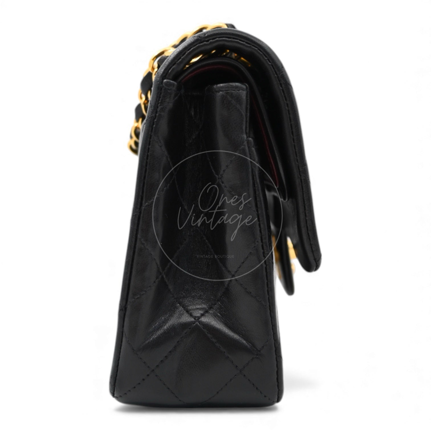 [Pre-owned] Chanel Classic Flap 23 Black Series 2 Lambskin Bag