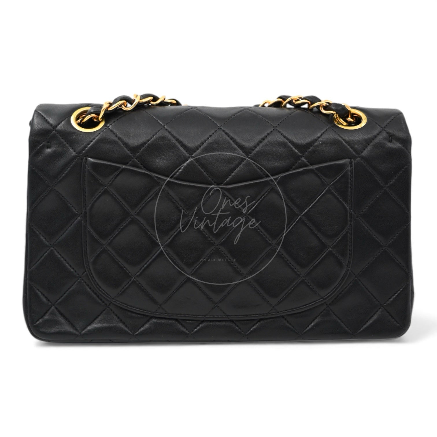[Pre-owned] Chanel Classic Flap 23 Black Series 2 Lambskin Bag