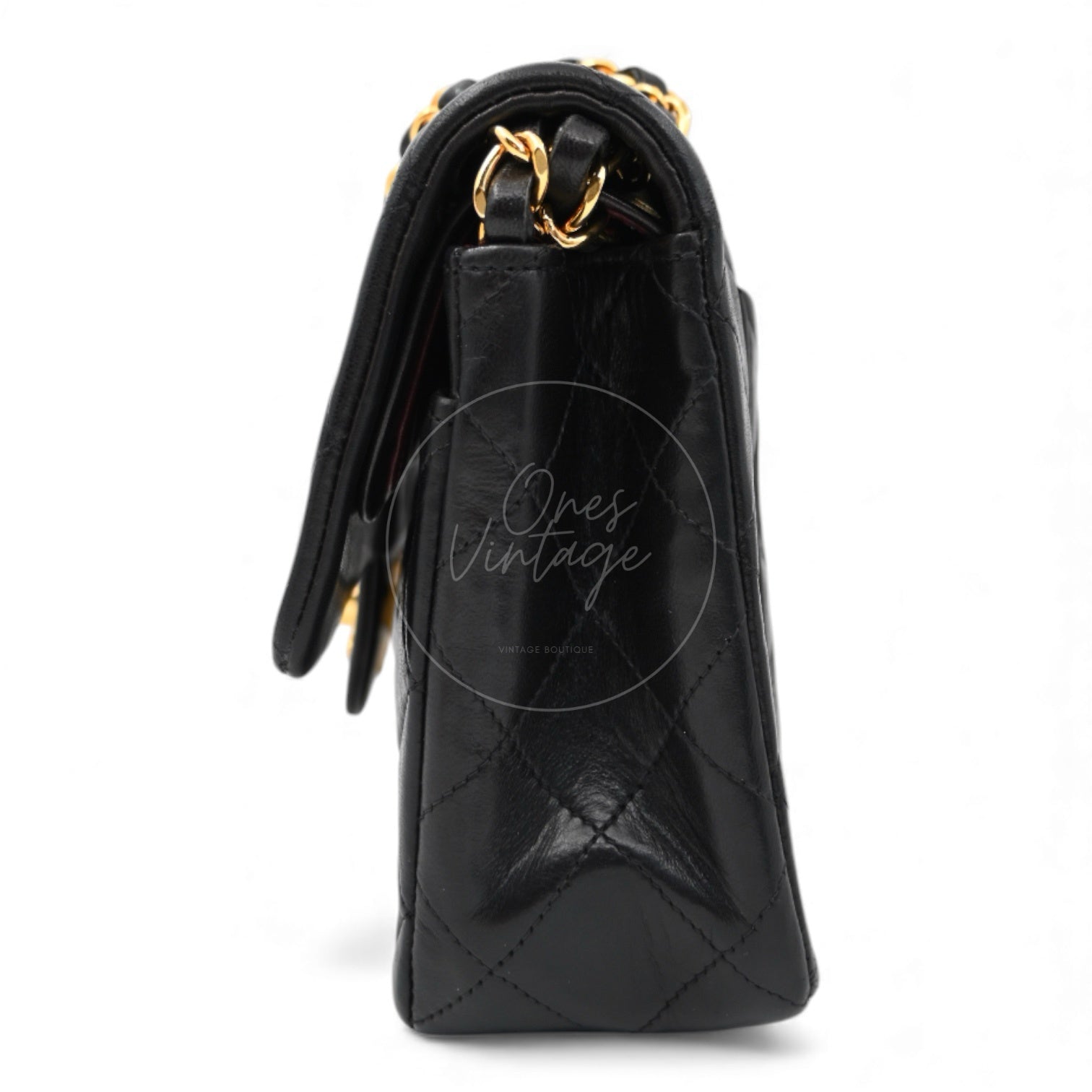 [Pre-owned] Chanel Classic Flap 23 Black Series 2 Lambskin Bag