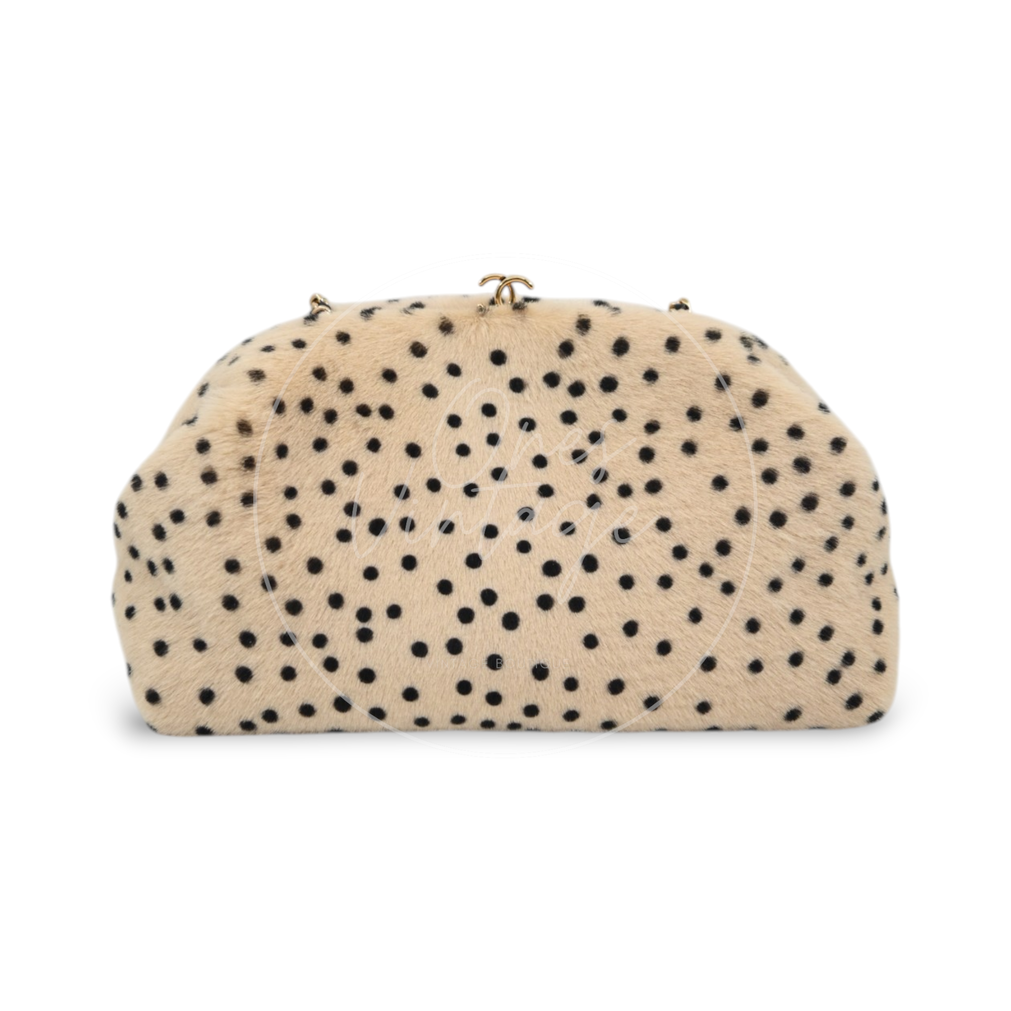 Chanel Pony Hair Cheetah Printed Lambskin Clutch GHW Beige Black Series T0